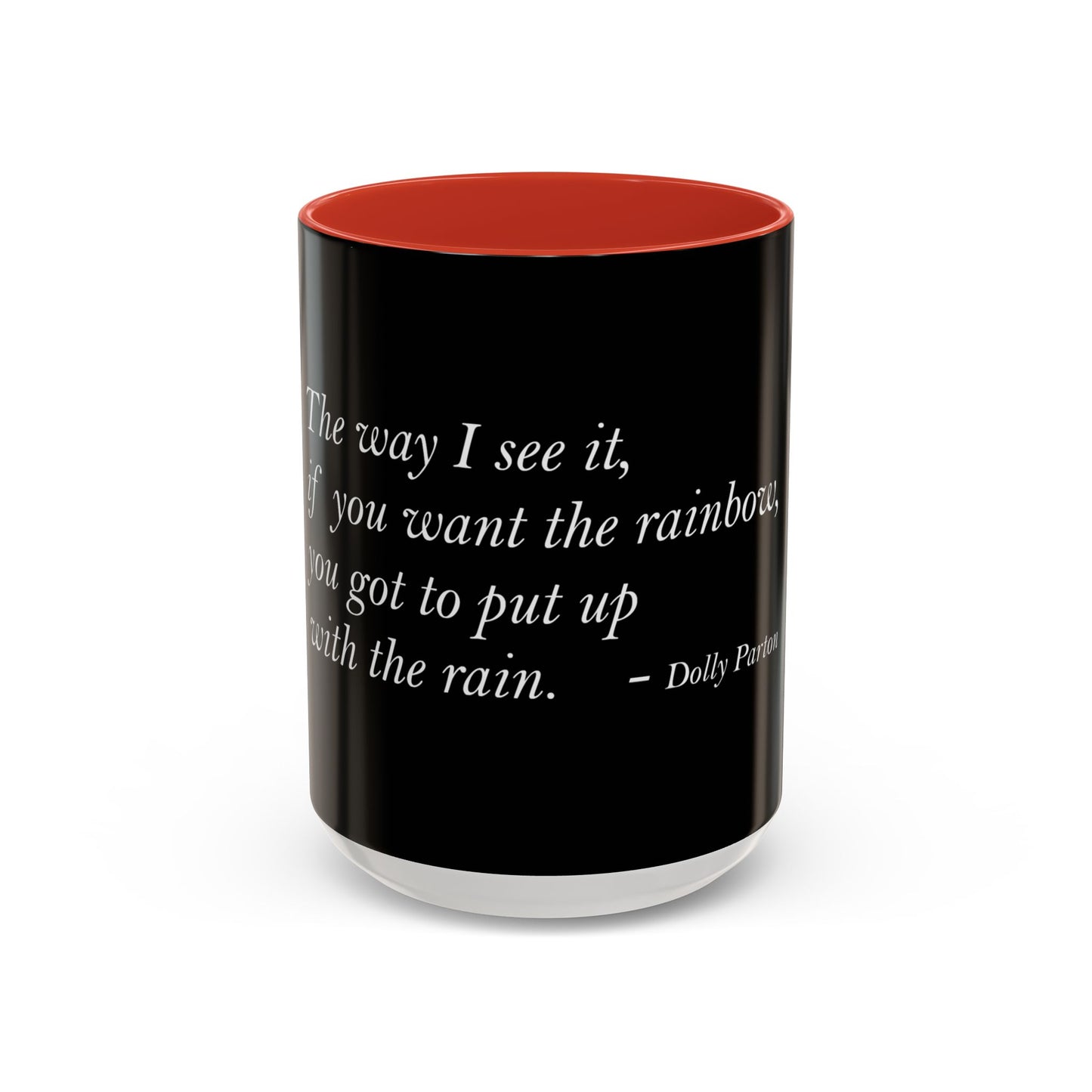 The Storm Is Over Accent™ kaffemugg 11 oz (0,33 L) / 15 oz (0,44 L) (svart tema): Dolly Parton Citat