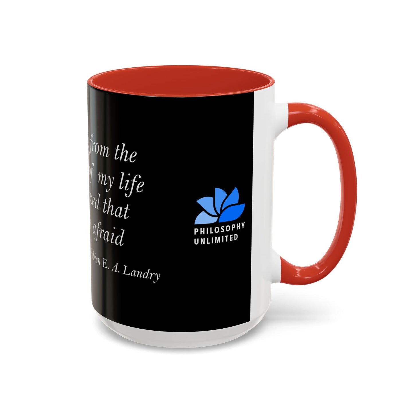 The Storm Is Over Accent™ kaffemugg 11 oz (0,33 L) / 15 oz (0,44 L) (svart tema): Fabien Landry Citat