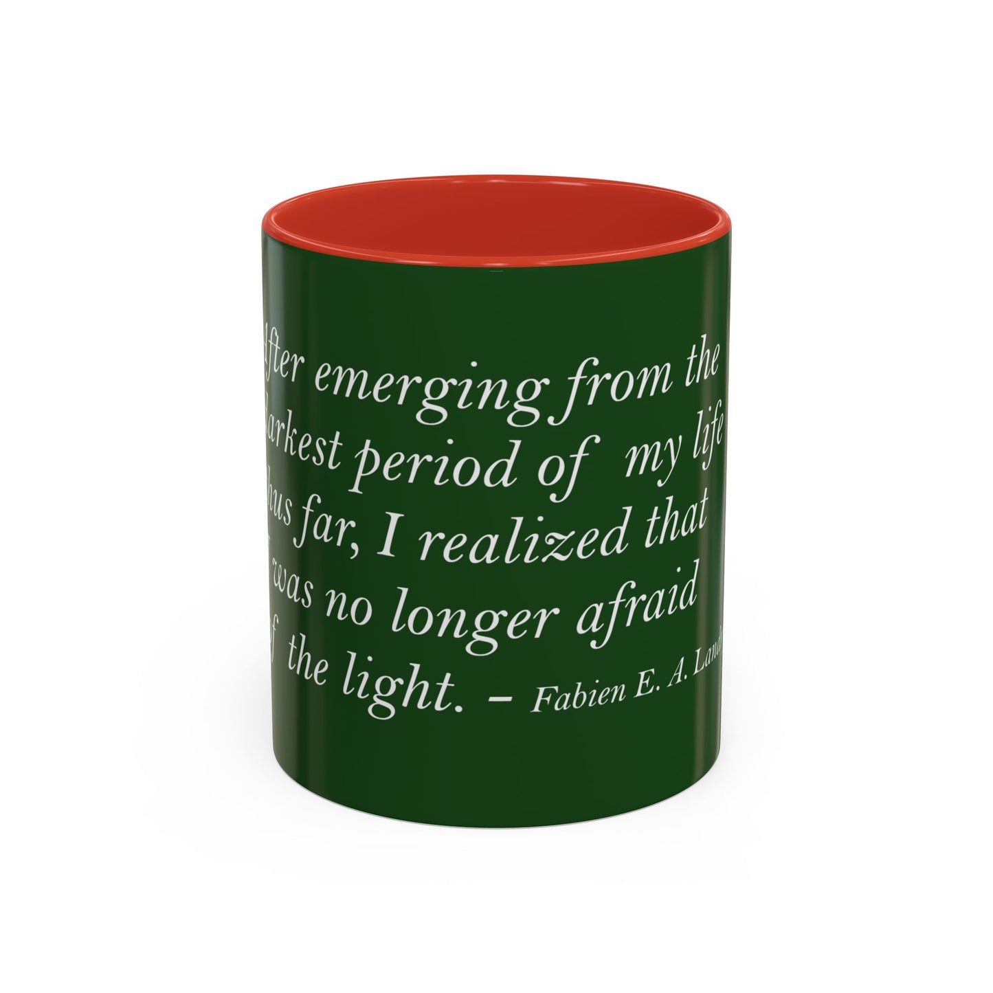 The Storm Is Over Accent™ Kaffekrus 11 oz (0,33 l) / 15 oz (0,44 l) (Grønn Tema): Fabien Landry Quotes