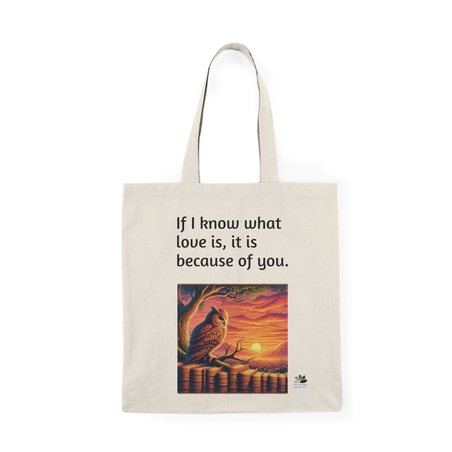 Found Love Again Philosophy Owl Two™ Natural Tote Bag: Hermann Hesse Quotes