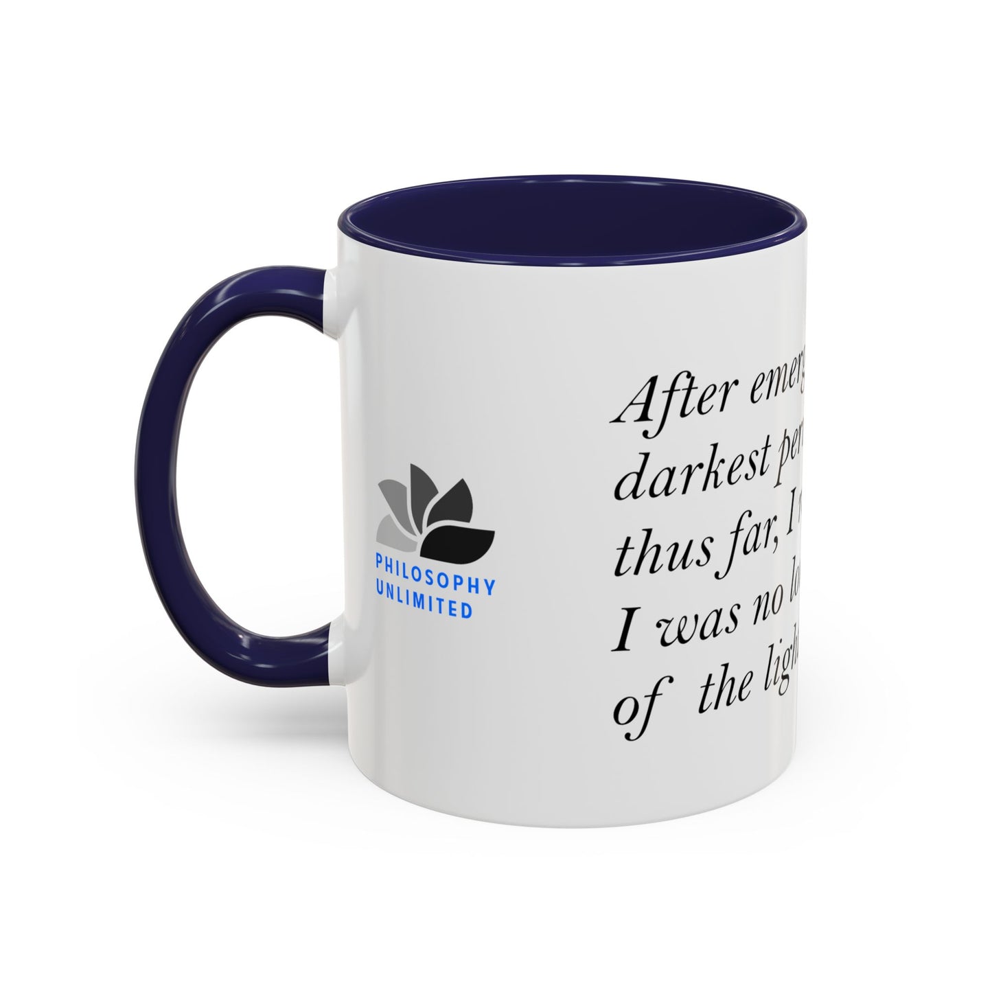 The Storm Is Over Accent™ kaffemugg 11 oz (0,33 L) / 15 oz (0,44 L) (vitt tema): Fabien Landry Citat