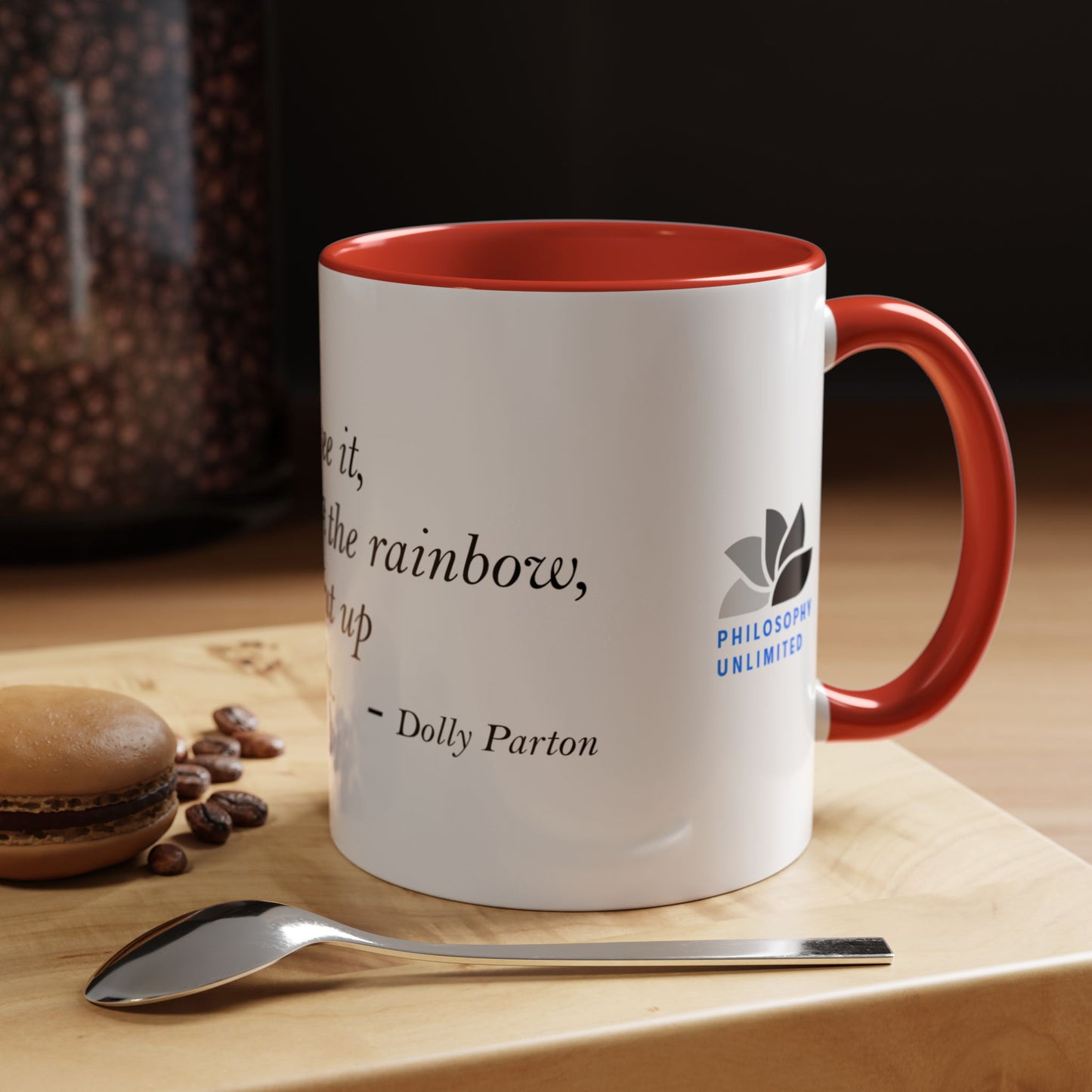 The Storm Is Over Accent™ kaffemugg 11 oz (0,33 L) / 15 oz (0,44 L) (vitt tema): Dolly Parton Citat
