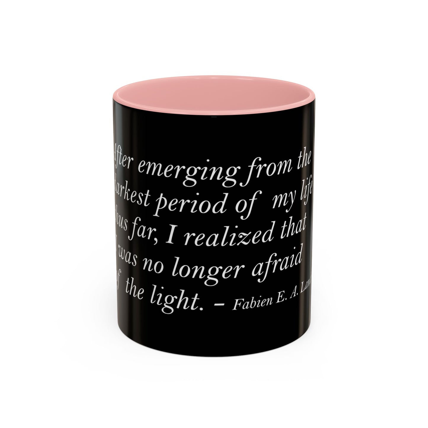 The Storm Is Over Accent™ kaffemugg 11 oz (0,33 L) / 15 oz (0,44 L) (svart tema): Fabien Landry Citat