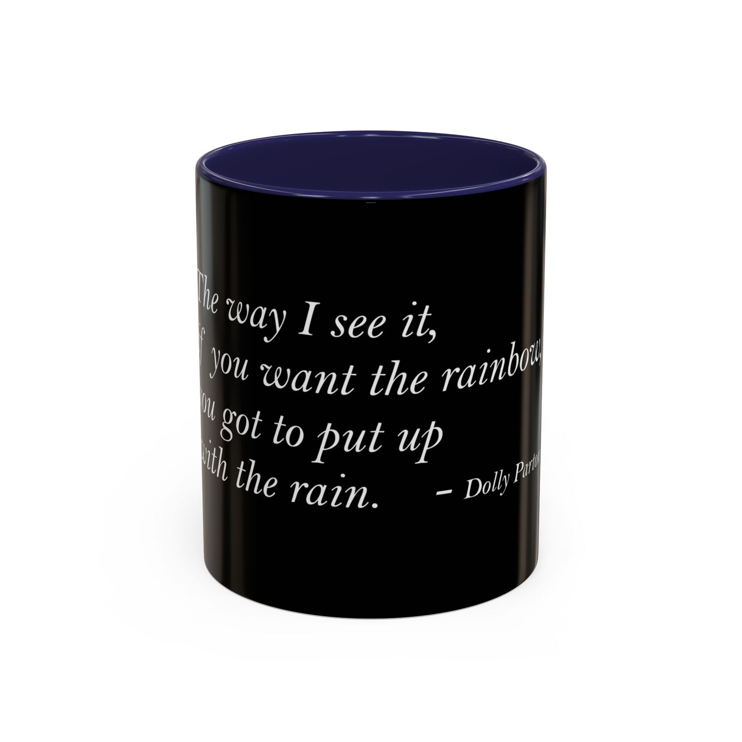 The Storm Is Over Accent™ kaffemugg 11 oz (0,33 L) / 15 oz (0,44 L) (svart tema): Dolly Parton Citat