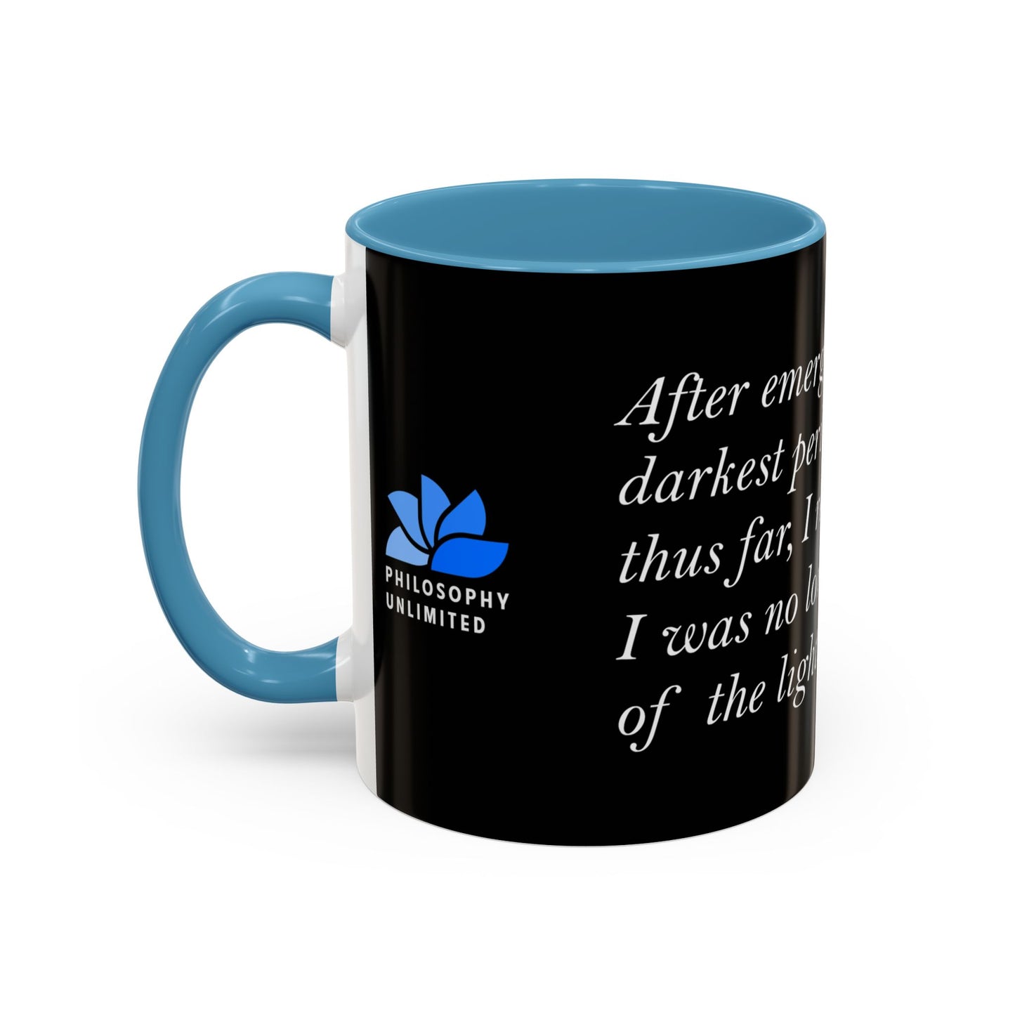 The Storm Is Over Accent™ kaffemugg 11 oz (0,33 L) / 15 oz (0,44 L) (svart tema): Fabien Landry Citat