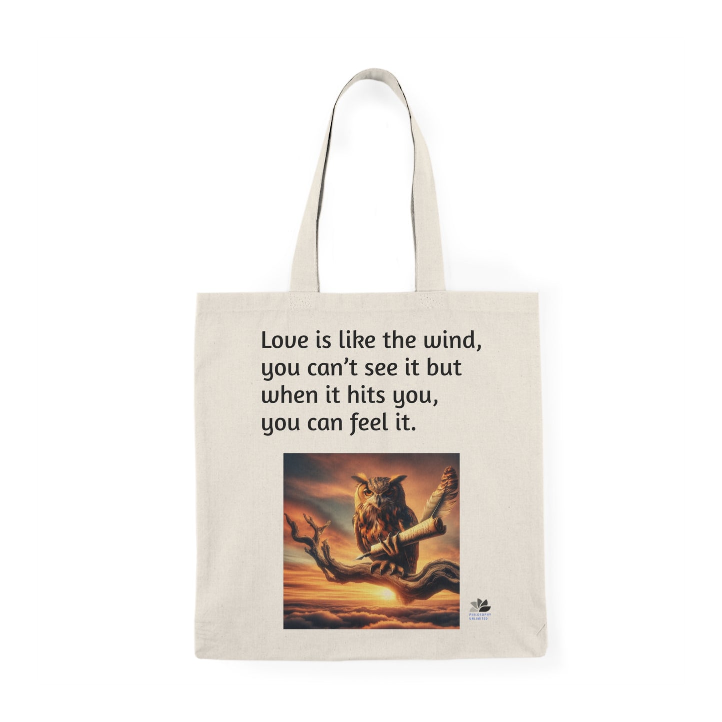 Found Love Again Philosophy Owl One™ Naturlig tøyveske: Nicholas Sparks Quotes