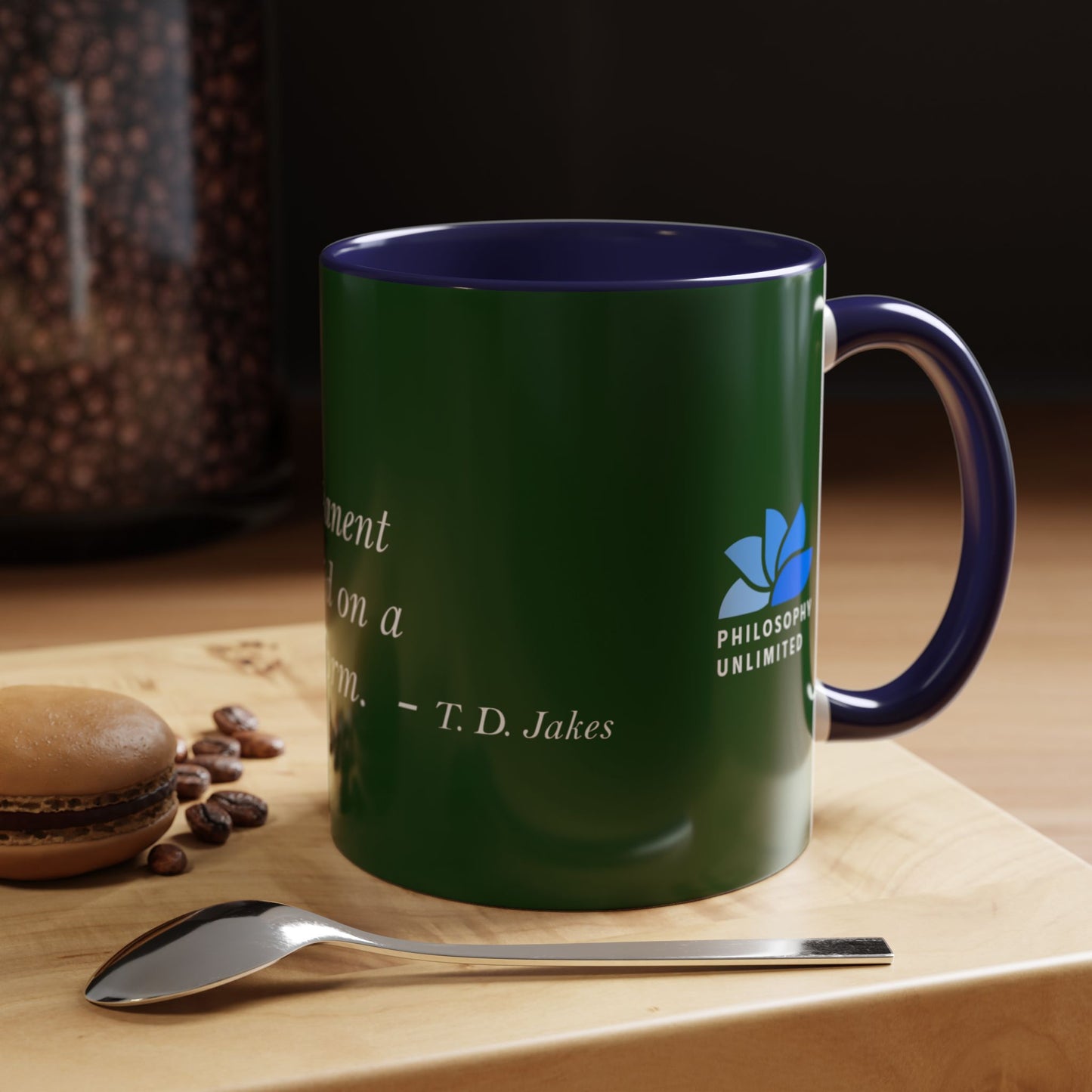 The Storm Is Over Accent™ kaffekrus 11 oz (0,33 L) / 15 oz (0,44 L) (grønt tema): TD Jakes Citater