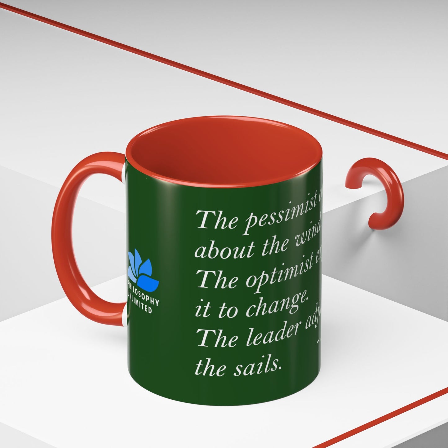 The Storm Is Over Accent™ Kaffekrus 11 oz (0,33 l) / 15 oz (0,44 l) (Grønn Tema): John Maxwell Quotes