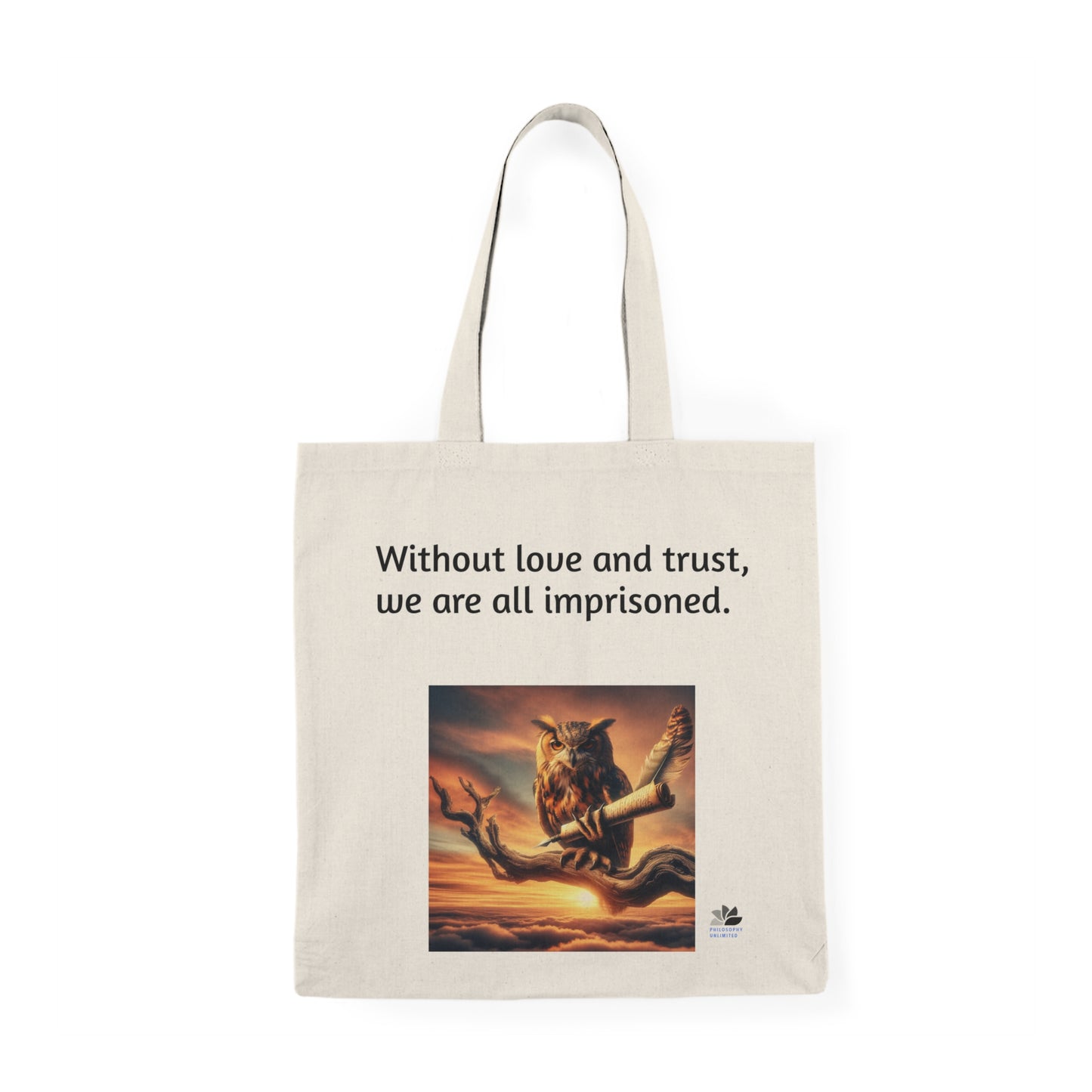 Found Love Again Philosophy Owl One™ Naturlig tøyveske: Fabien Landry Quotes II