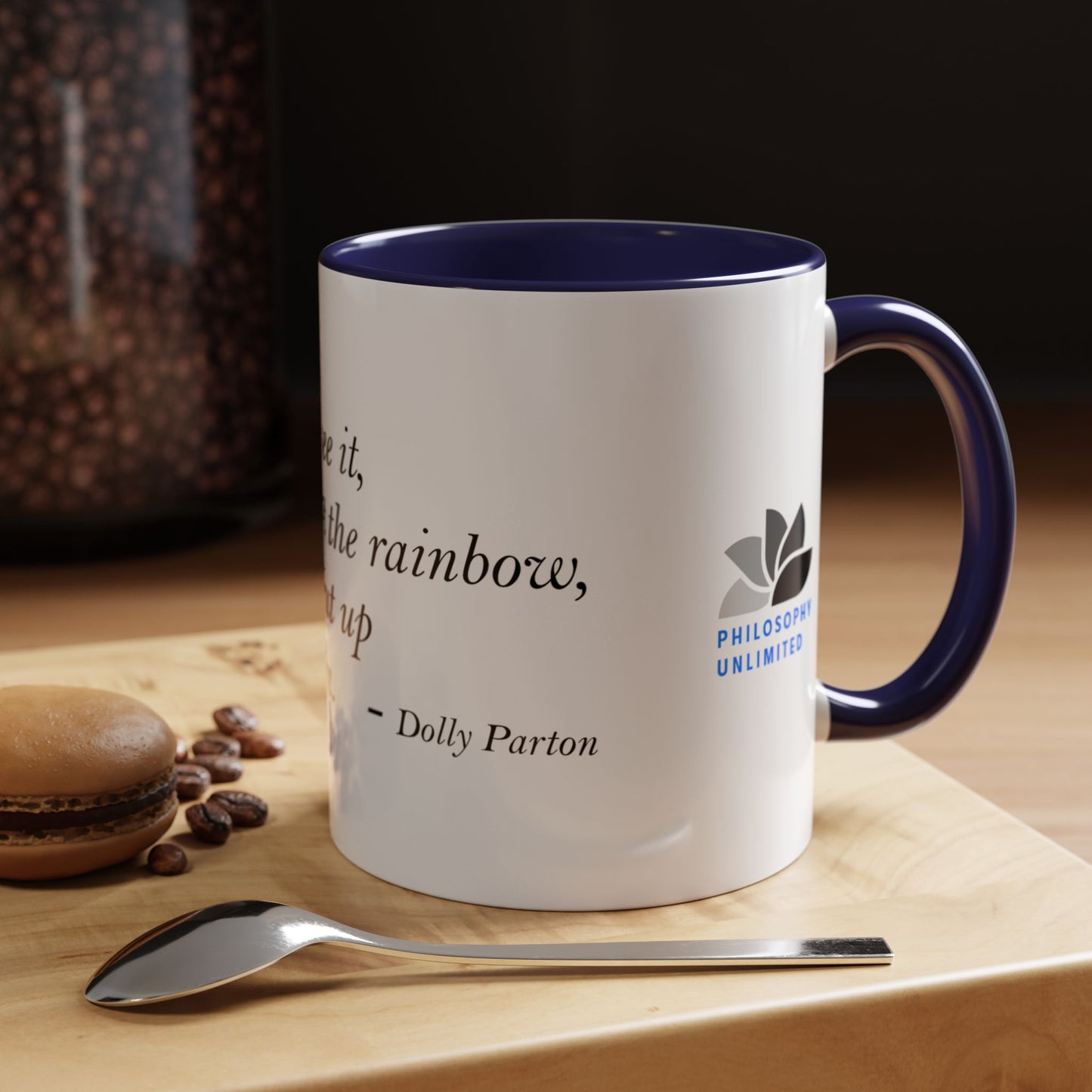 The Storm Is Over Accent™ kaffemugg 11 oz (0,33 L) / 15 oz (0,44 L) (vitt tema): Dolly Parton Citat