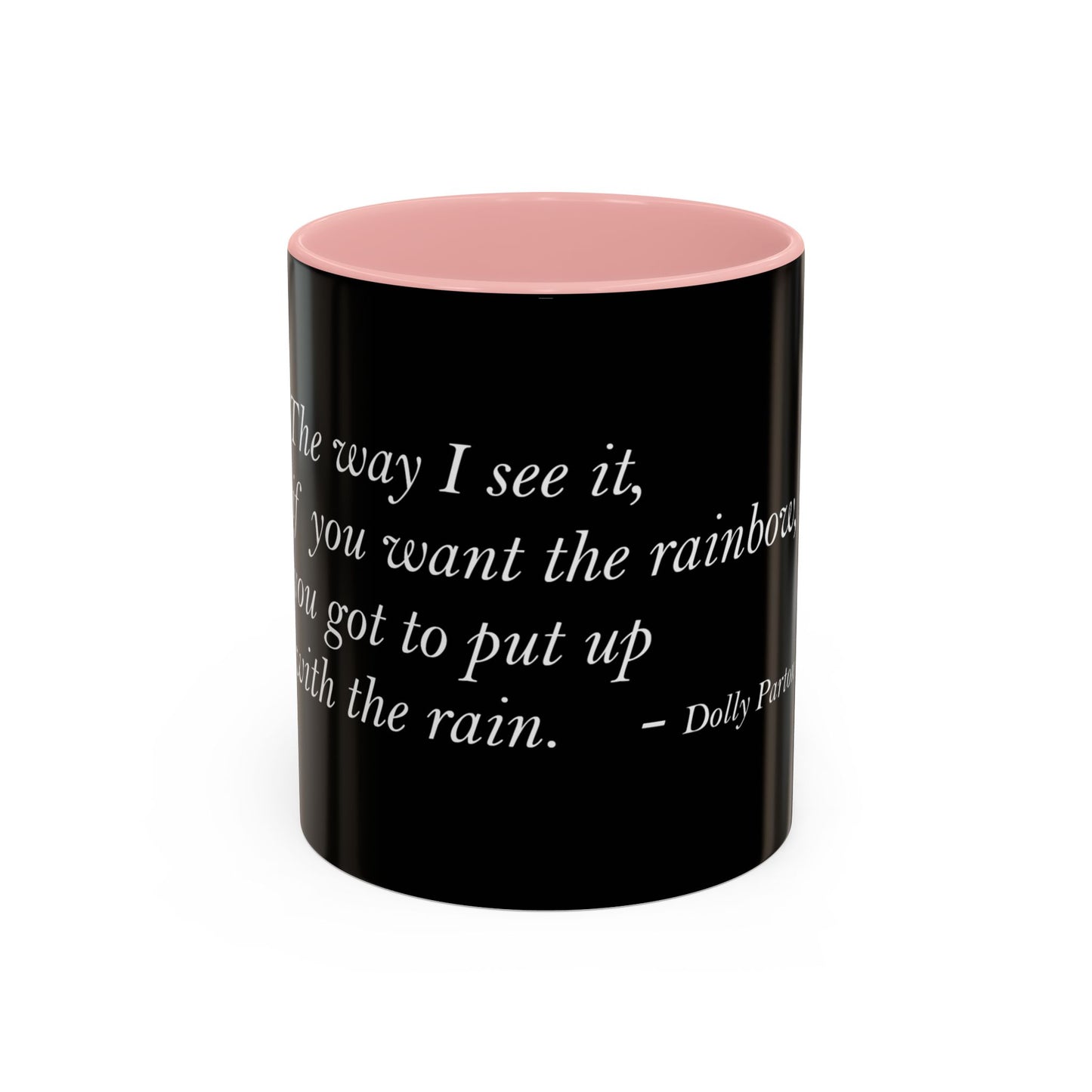 The Storm Is Over Accent™ kaffemugg 11 oz (0,33 L) / 15 oz (0,44 L) (svart tema): Dolly Parton Citat