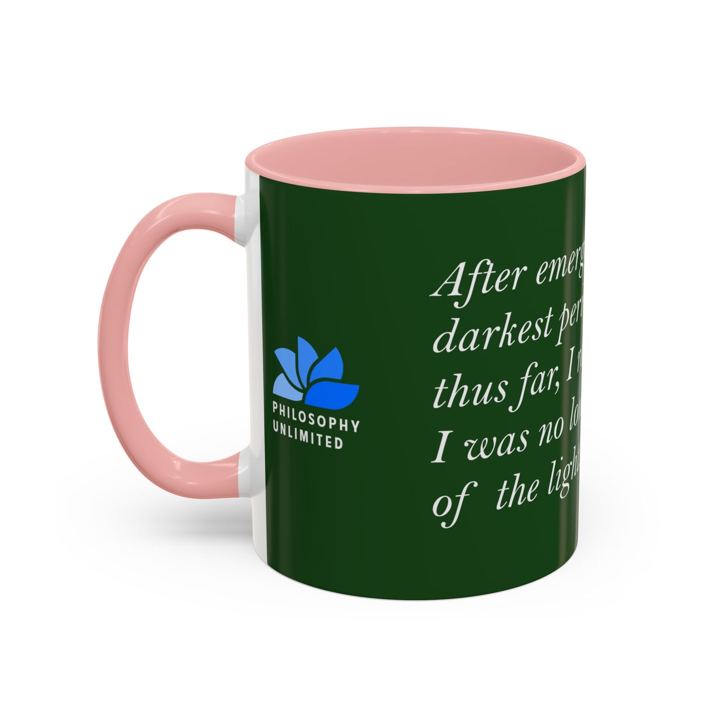 The Storm Is Over Tasse à café Accent™ 11 oz (0,33 L) / 15 oz (0,44 L) (Thème vert) : Citations de Fabien Landry