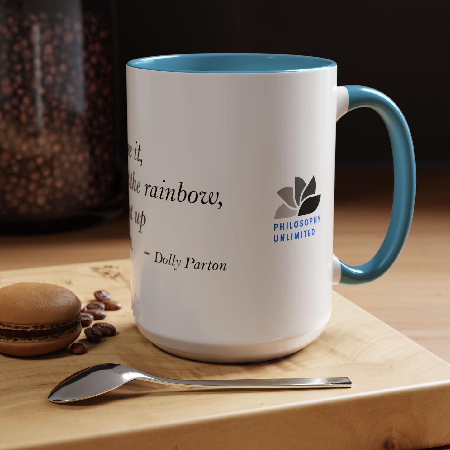 The Storm Is Over Accent™ kaffemugg 11 oz (0,33 L) / 15 oz (0,44 L) (vitt tema): Dolly Parton Citat