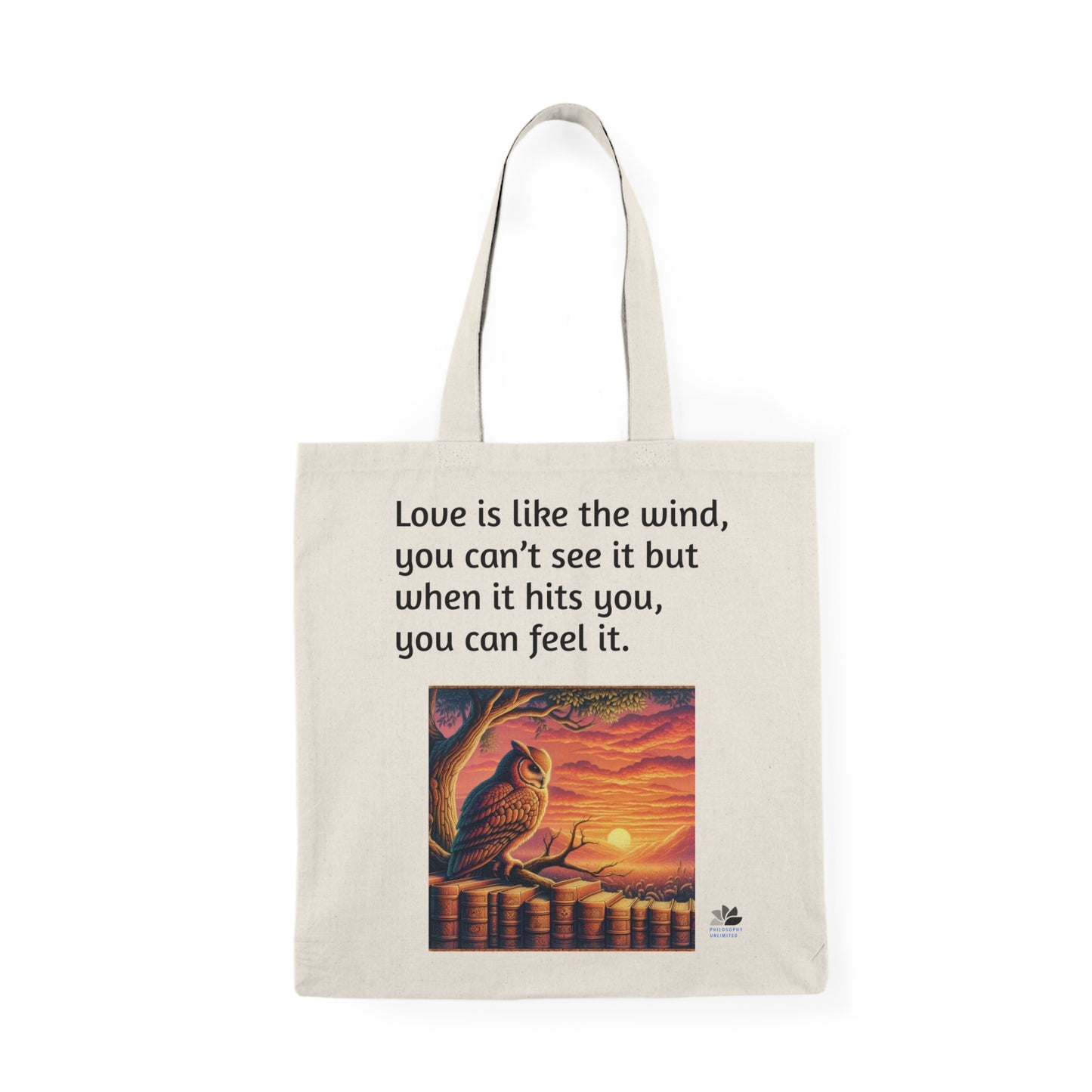 Found Love Again Philosophy Owl Two™ Natural Tote Bag: Nicholas Sparks Quotes