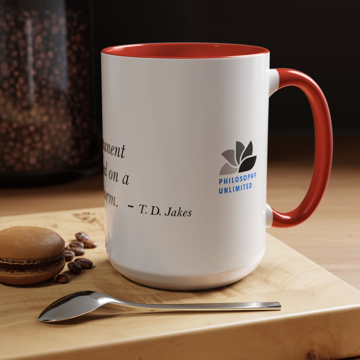 The Storm Is Over Accent™ Kaffekrus 11 oz (0,33 l) / 15 oz (0,44 l) (Hvit Tema): T. D. Jakes Quotes