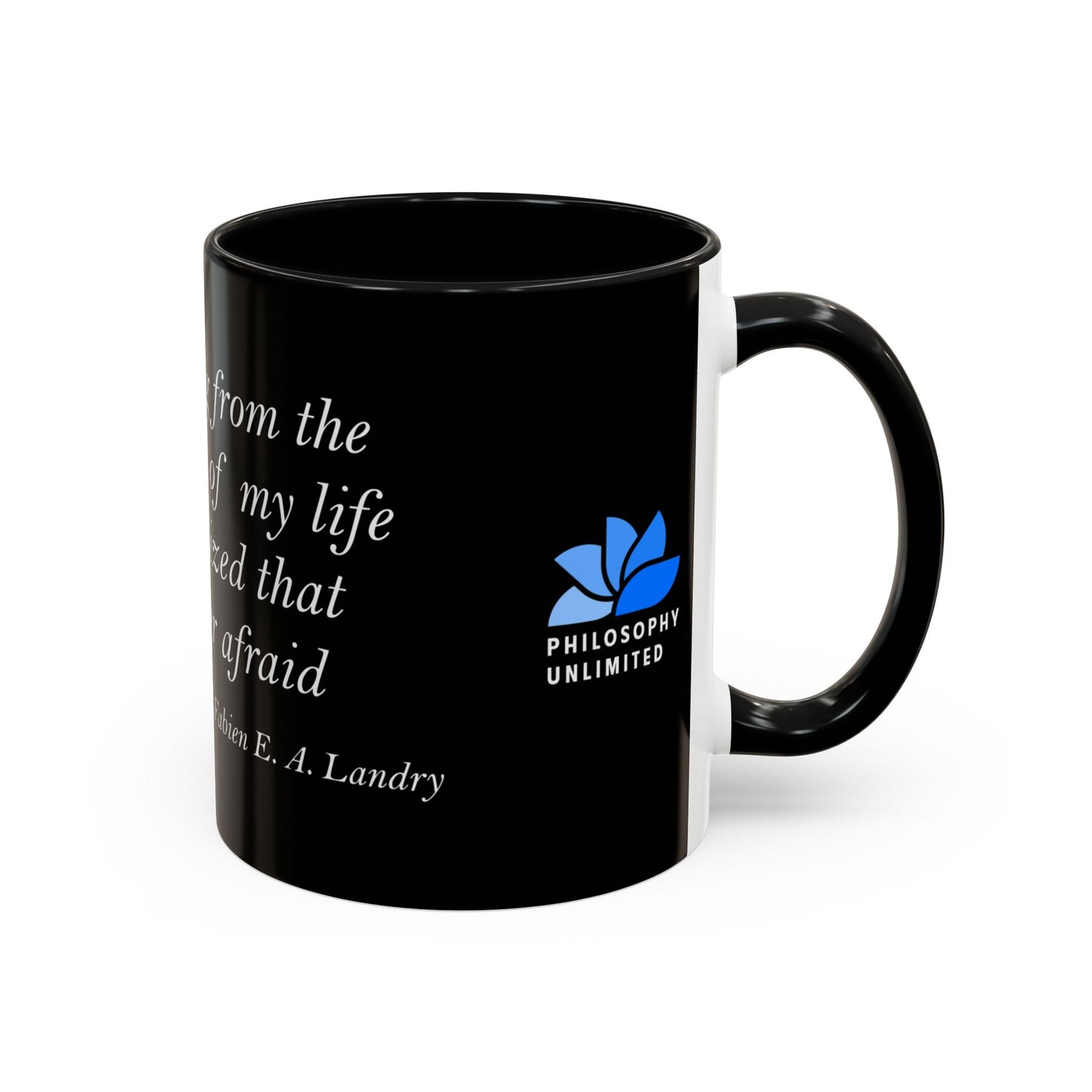 The Storm Is Over Accent™ kaffemugg 11 oz (0,33 L) / 15 oz (0,44 L) (svart tema): Fabien Landry Citat