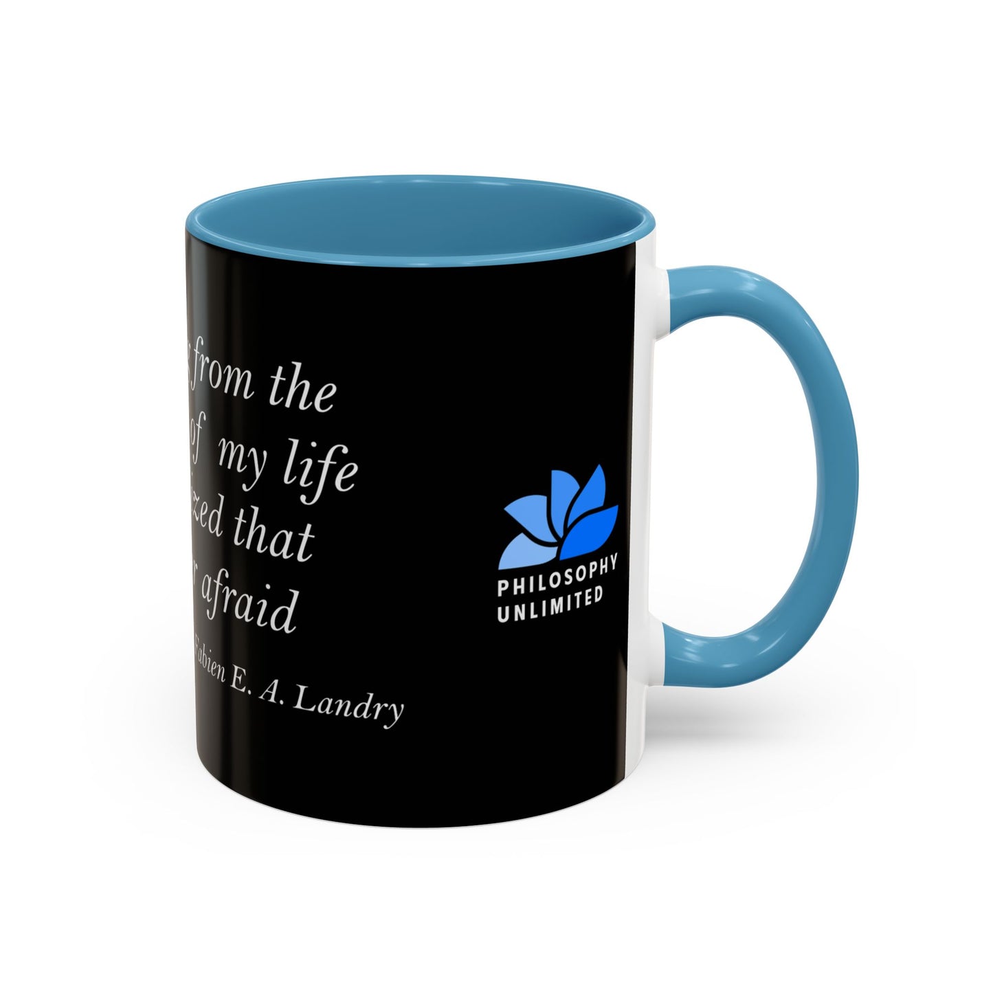 The Storm Is Over Accent™ kaffemugg 11 oz (0,33 L) / 15 oz (0,44 L) (svart tema): Fabien Landry Citat