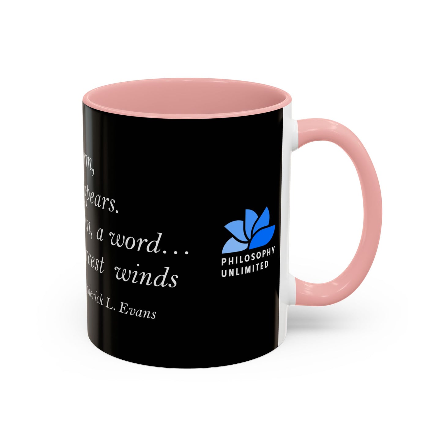 The Storm Is Over Accent™ Kaffekrus 11 oz (0,33 l) / 15 oz (0,44 l) (Svart Tema): Roderick Evans Quotes