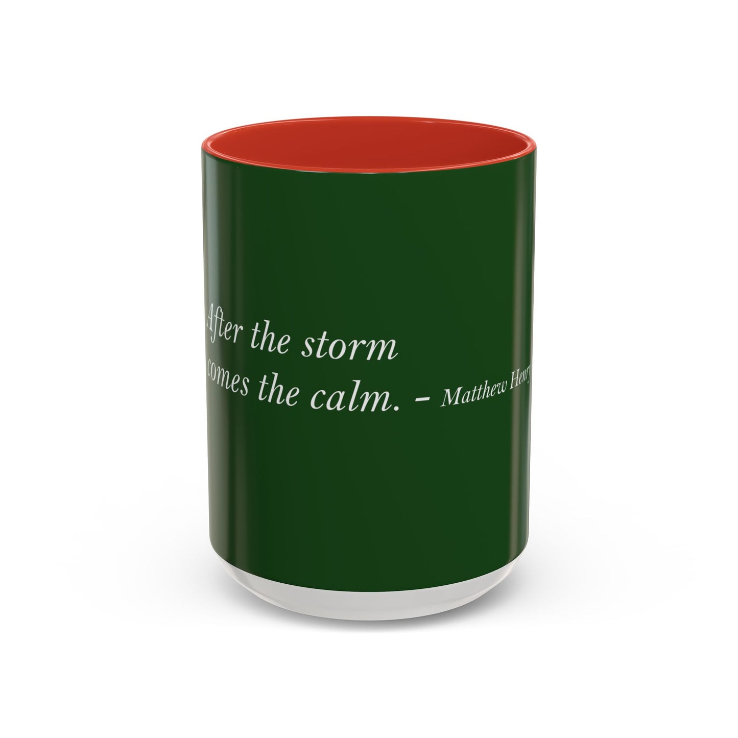 The Storm Is Over Accent™ Kaffekrus 11 oz (0,33 l) / 15 oz (0,44 l) (Grønn Tema): Matthew Henry Quotes