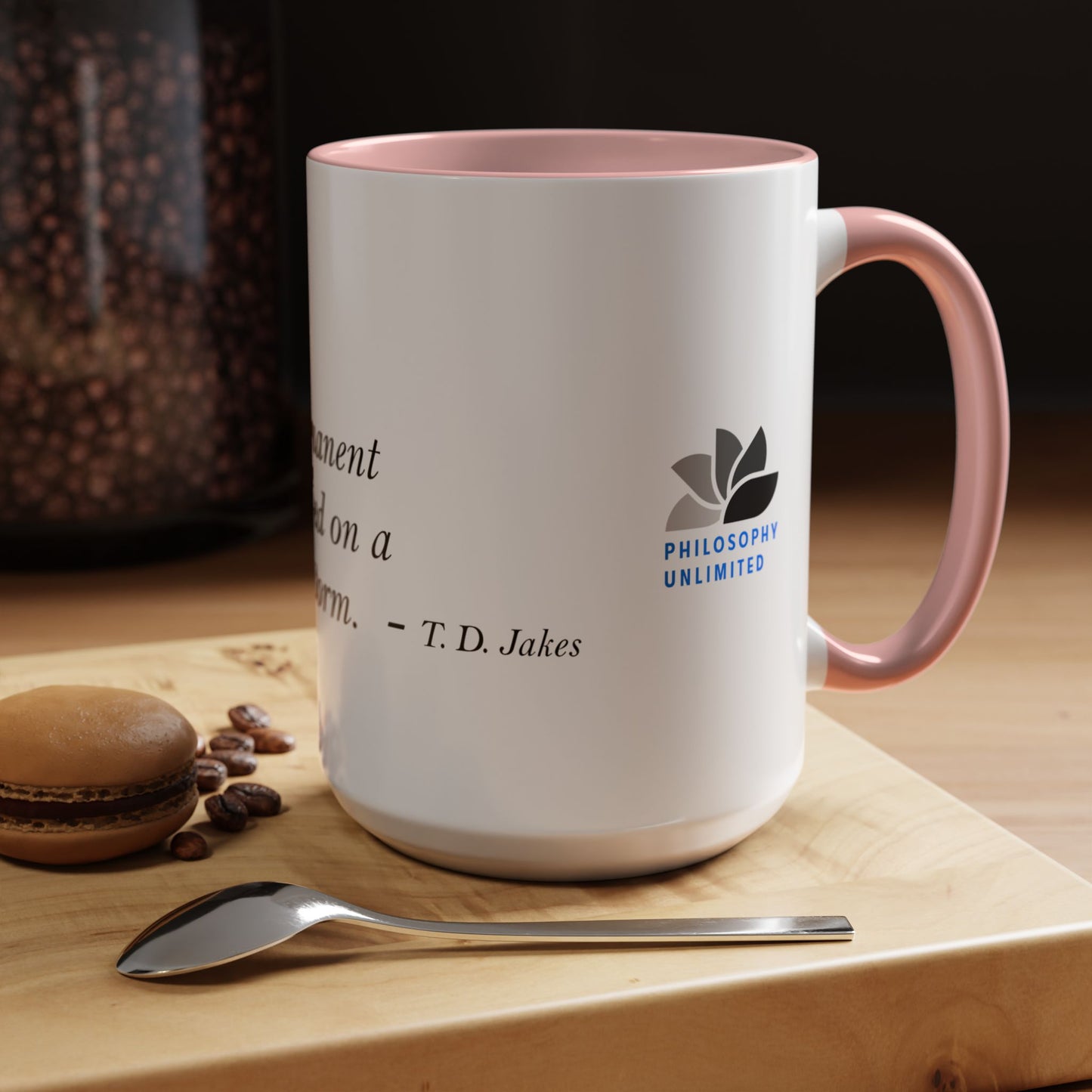 The Storm Is Over Accent™ Kaffekrus 11 oz (0,33 l) / 15 oz (0,44 l) (Hvit Tema): T. D. Jakes Quotes