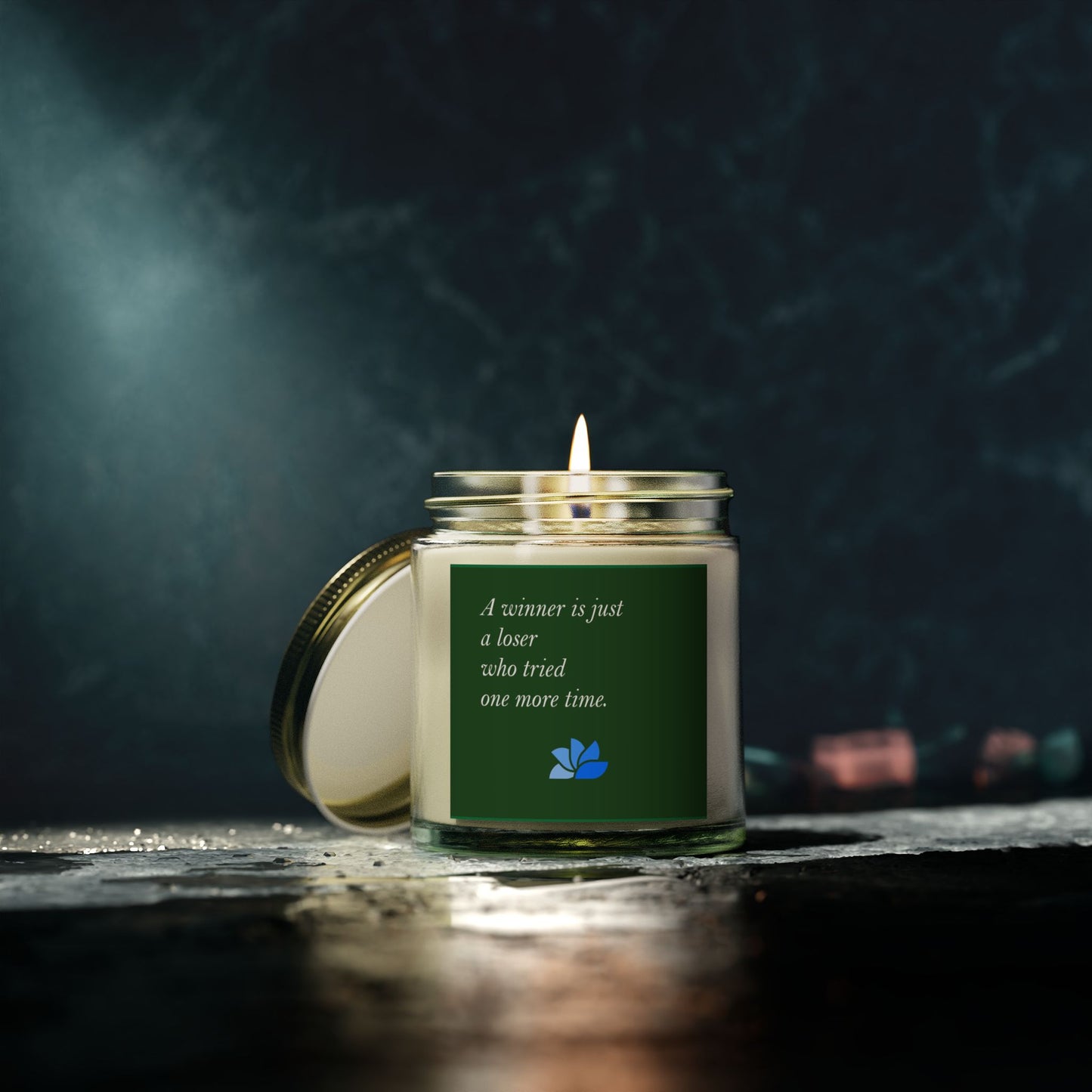 Possible Still™ duftlys (4 oz, 9 oz) (grønt tema): George M. Moore Jr. Citater