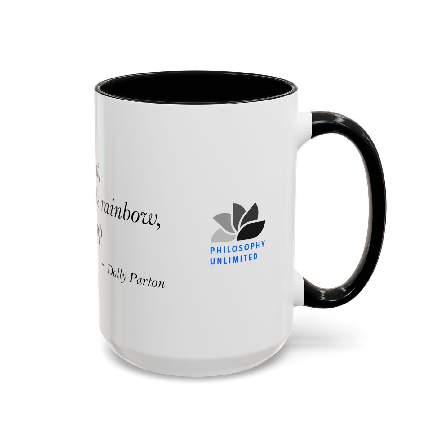 The Storm Is Over Accent™ kaffemugg 11 oz (0,33 L) / 15 oz (0,44 L) (vitt tema): Dolly Parton Citat