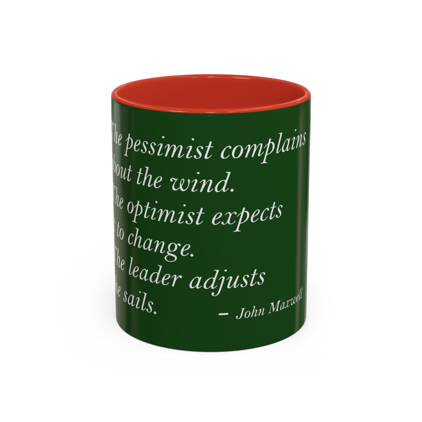 The Storm Is Over Accent™ Kaffekrus 11 oz (0,33 l) / 15 oz (0,44 l) (Grønn Tema): John Maxwell Quotes