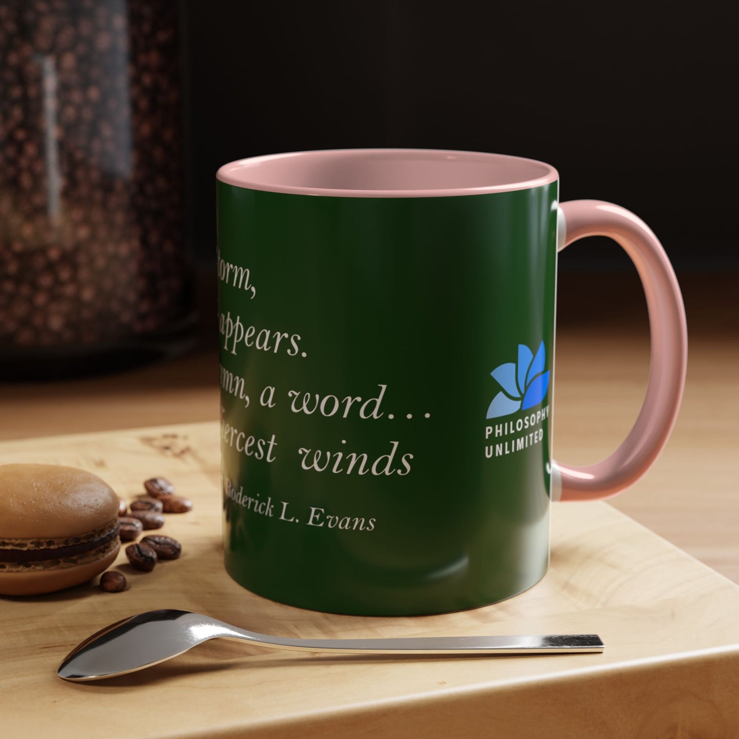 The Storm Is Over Accent™ Kaffekrus 11 oz (0,33 l) / 15 oz (0,44 l) (Grønn Tema): Roderick Evans Quotes