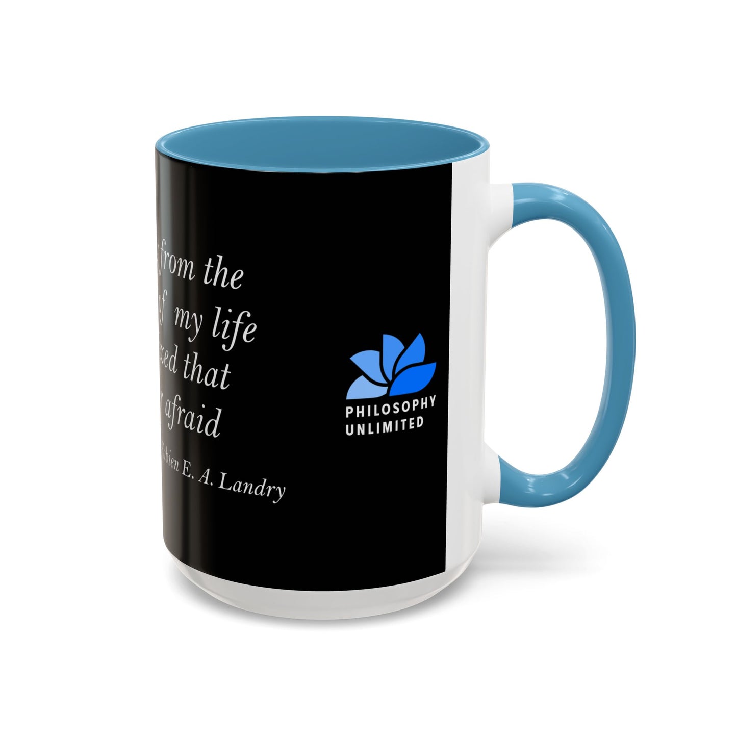 The Storm Is Over Accent™ kaffemugg 11 oz (0,33 L) / 15 oz (0,44 L) (svart tema): Fabien Landry Citat