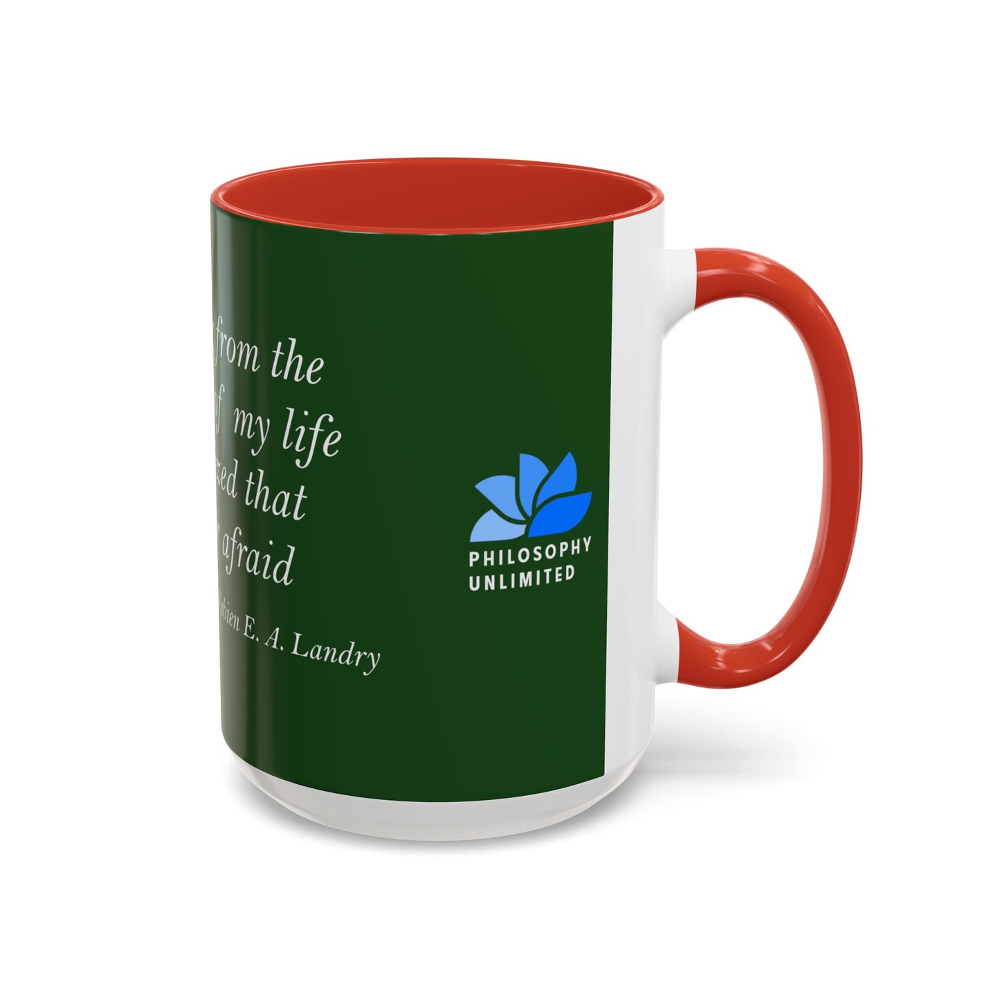 The Storm Is Over Tasse à café Accent™ 11 oz (0,33 L) / 15 oz (0,44 L) (Thème vert) : Citations de Fabien Landry