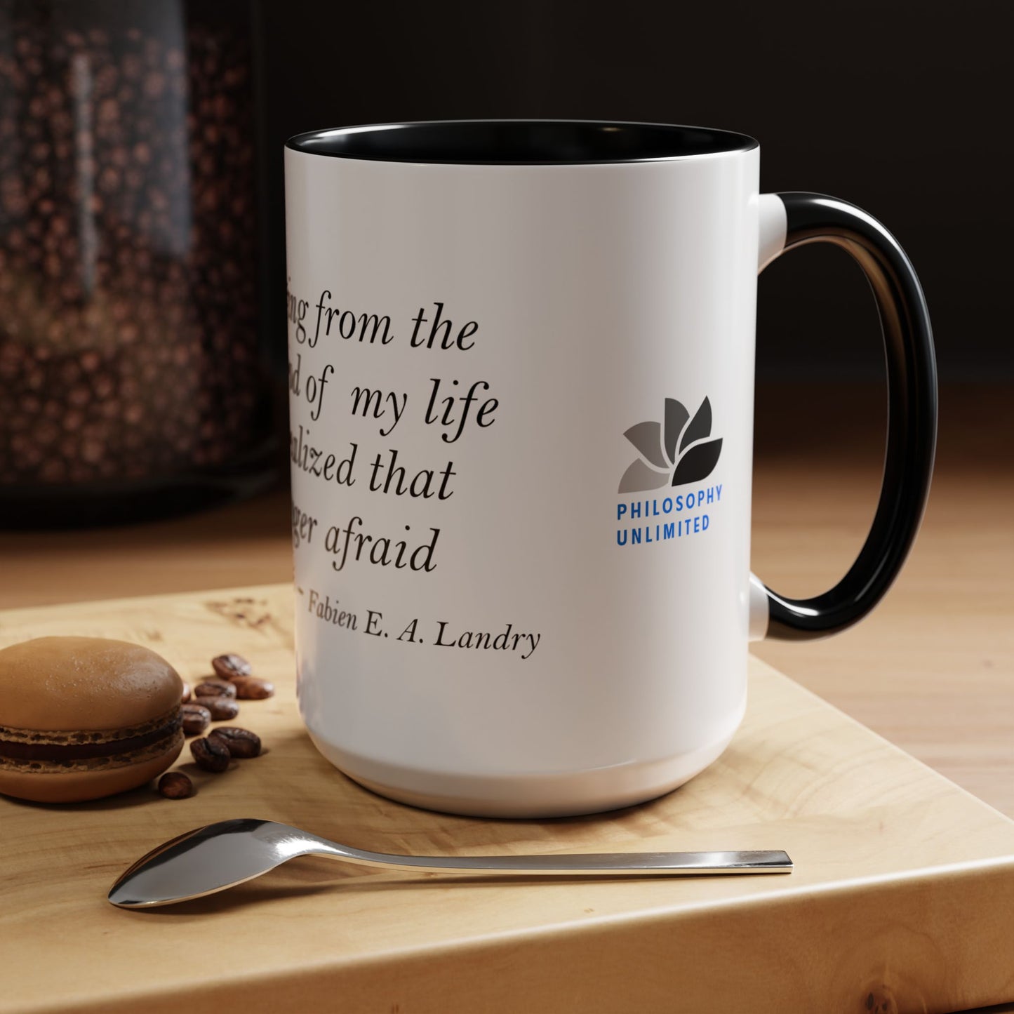 The Storm Is Over Accent™ kaffemugg 11 oz (0,33 L) / 15 oz (0,44 L) (vitt tema): Fabien Landry Citat