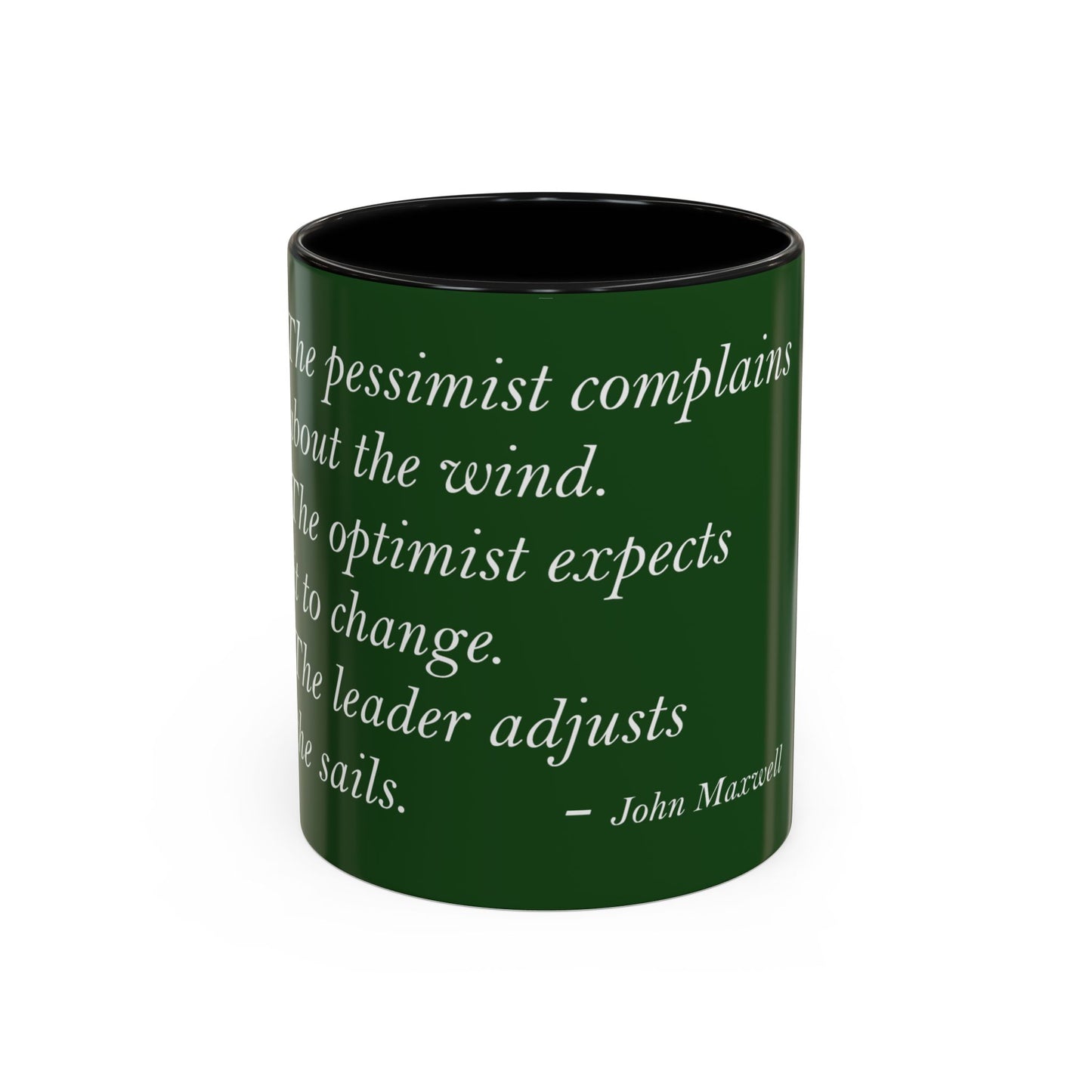 The Storm Is Over Accent™ Kaffekrus 11 oz (0,33 l) / 15 oz (0,44 l) (Grønn Tema): John Maxwell Quotes