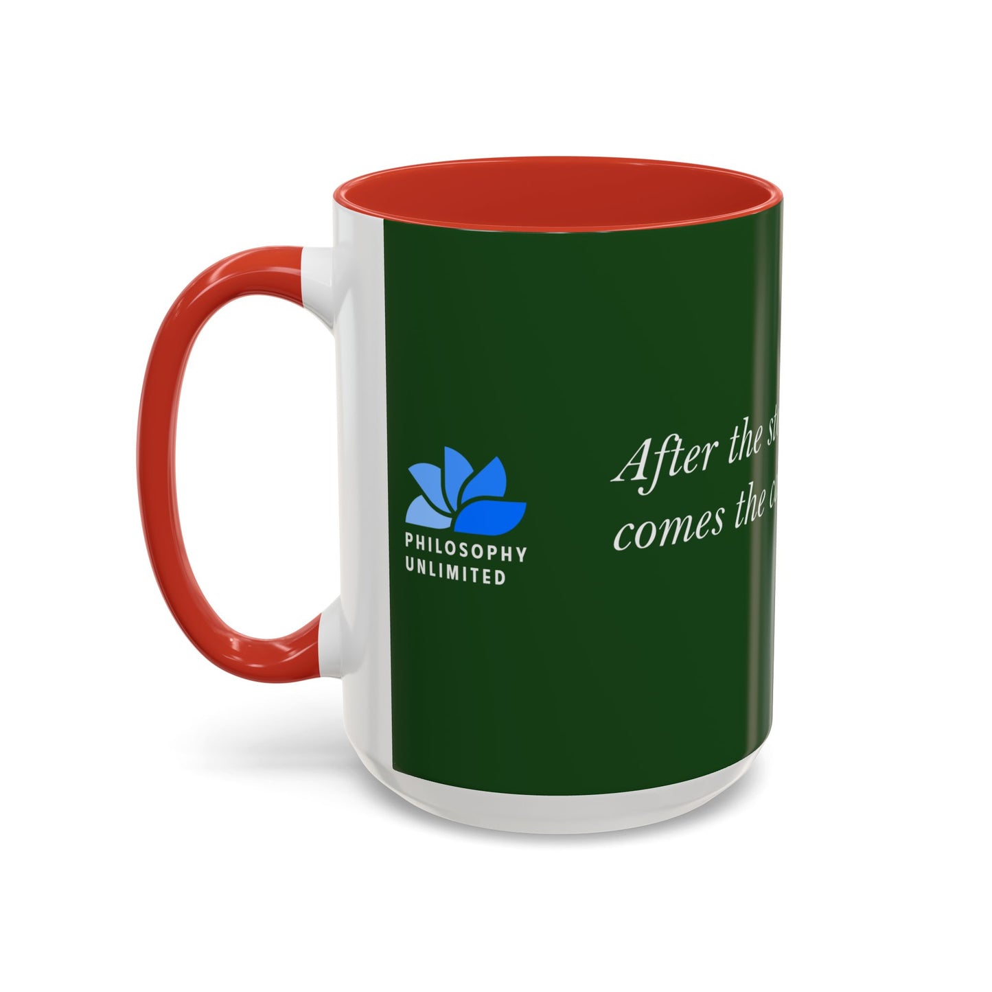 The Storm Is Over Tasse à café Accent™ 11 oz (0,33 L) / 15 oz (0,44 L) (thème vert) : citations de Matthew Henry