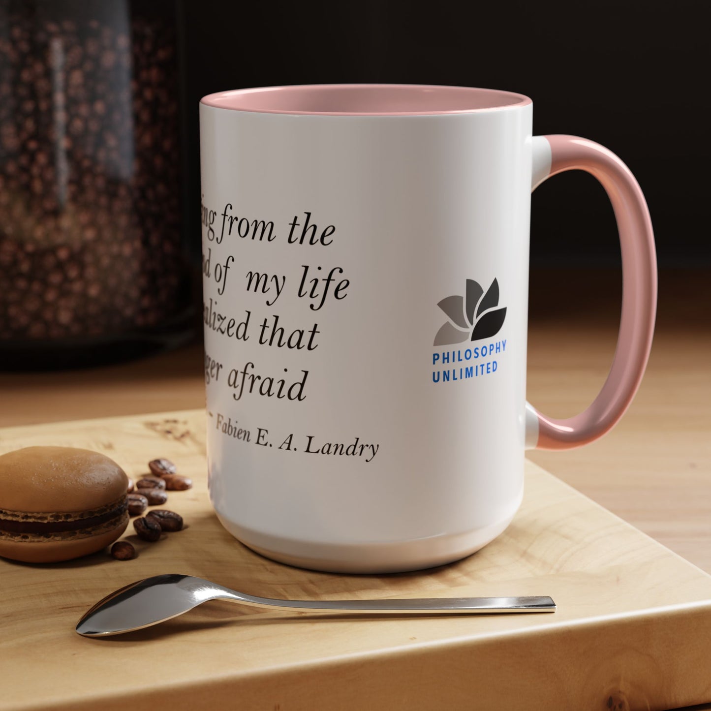 The Storm Is Over Accent™ kaffemugg 11 oz (0,33 L) / 15 oz (0,44 L) (vitt tema): Fabien Landry Citat