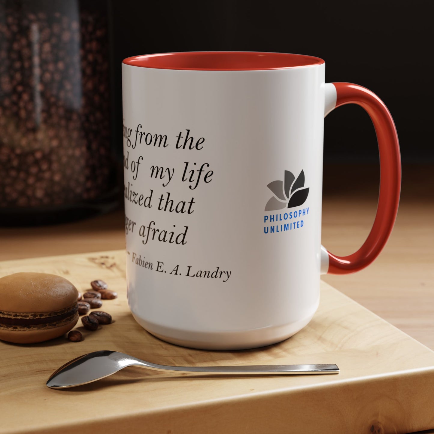 The Storm Is Over Accent™ kaffemugg 11 oz (0,33 L) / 15 oz (0,44 L) (vitt tema): Fabien Landry Citat