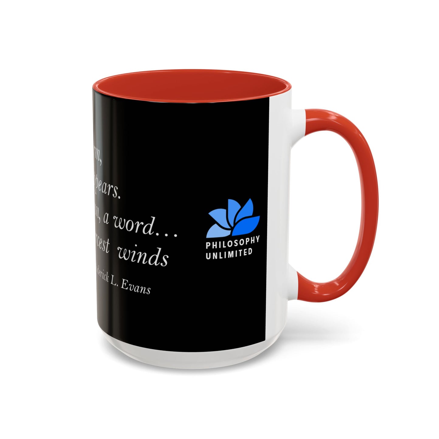 The Storm Is Over Accent™ Kaffekrus 11 oz (0,33 l) / 15 oz (0,44 l) (Svart Tema): Roderick Evans Quotes