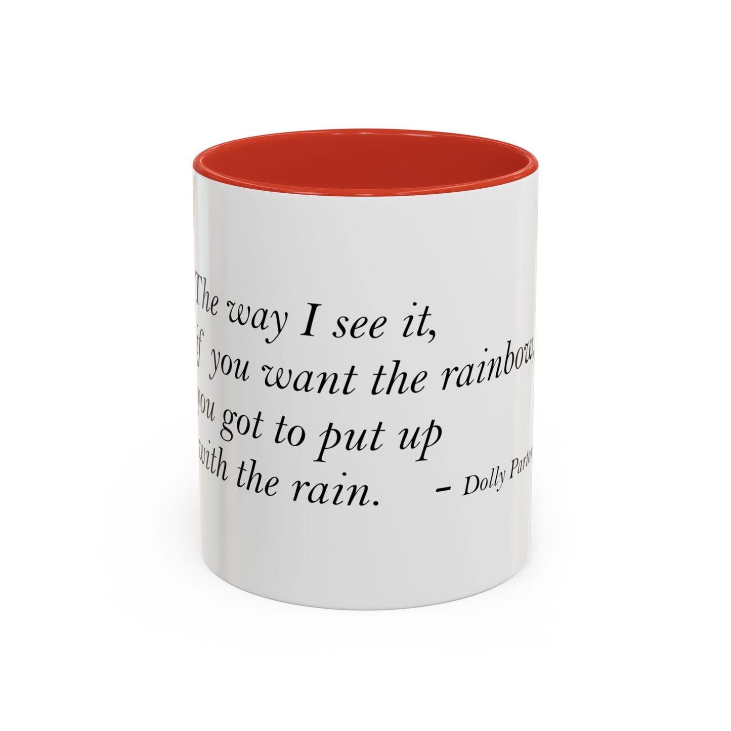 The Storm Is Over Accent™ kaffemugg 11 oz (0,33 L) / 15 oz (0,44 L) (vitt tema): Dolly Parton Citat