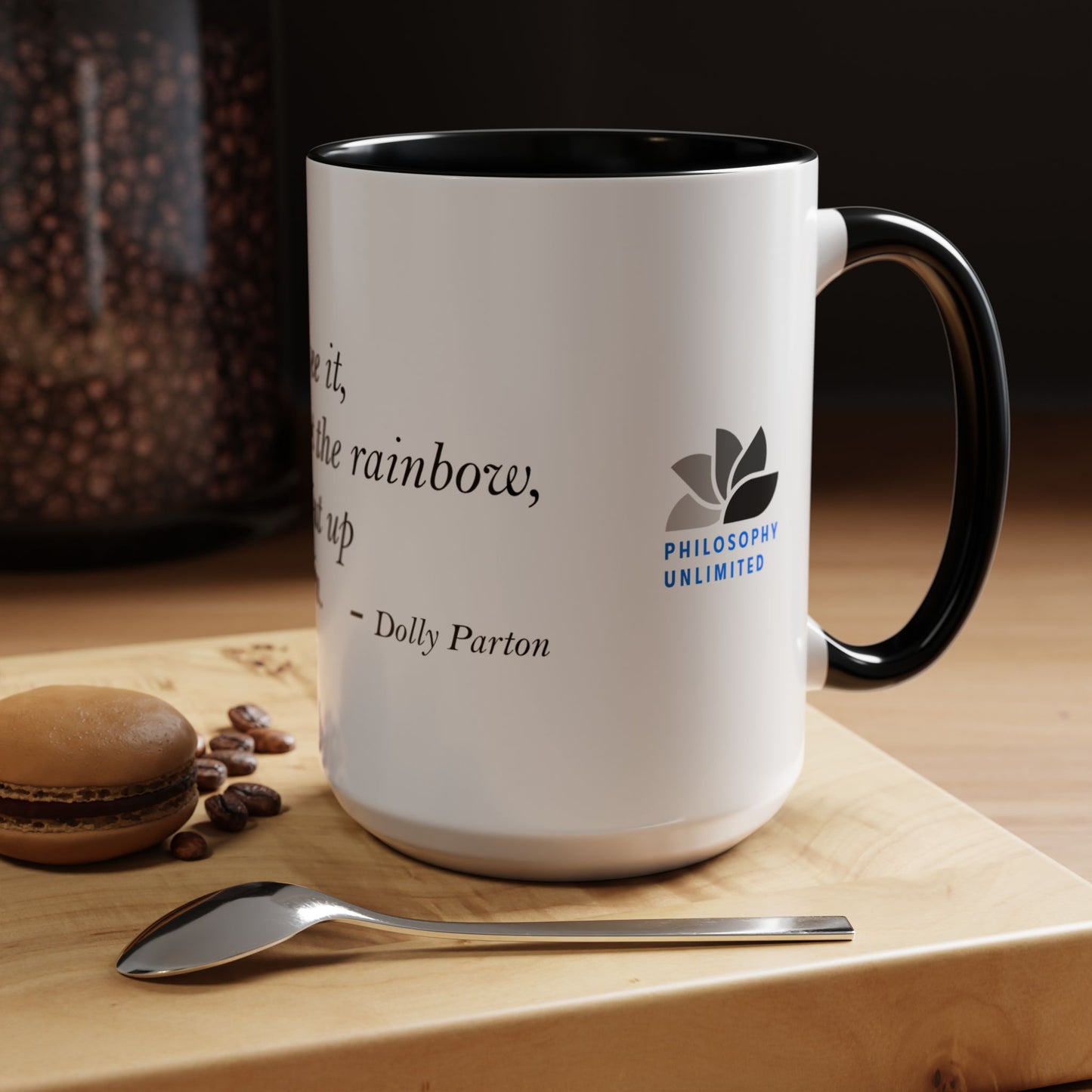The Storm Is Over Accent™ kaffemugg 11 oz (0,33 L) / 15 oz (0,44 L) (vitt tema): Dolly Parton Citat