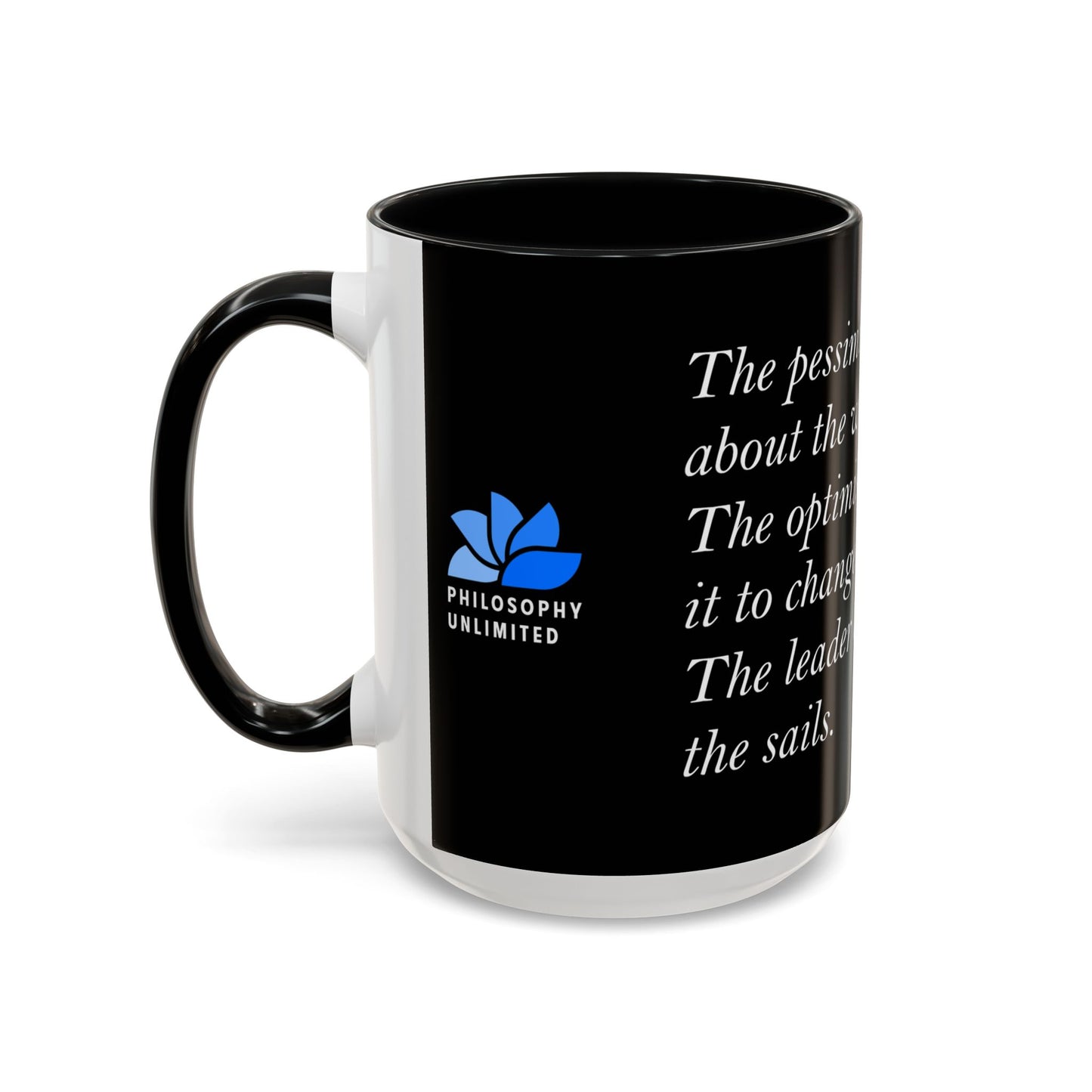 The Storm Is Over Accent™ kaffemugg 11 oz (0,33 L) / 15 oz (0,44 L) (svart tema): John Maxwell Citat
