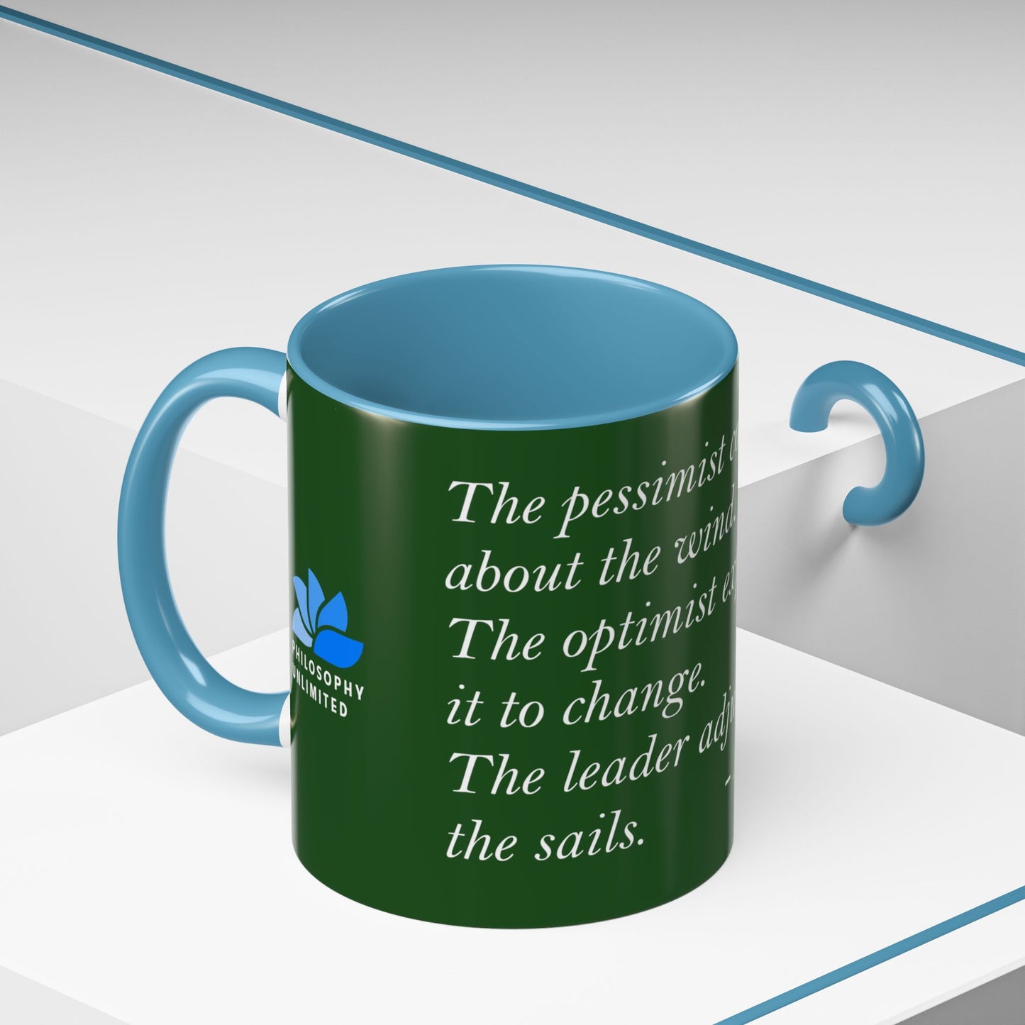 The Storm Is Over Accent™ Kaffekrus 11 oz (0,33 l) / 15 oz (0,44 l) (Grønn Tema): John Maxwell Quotes