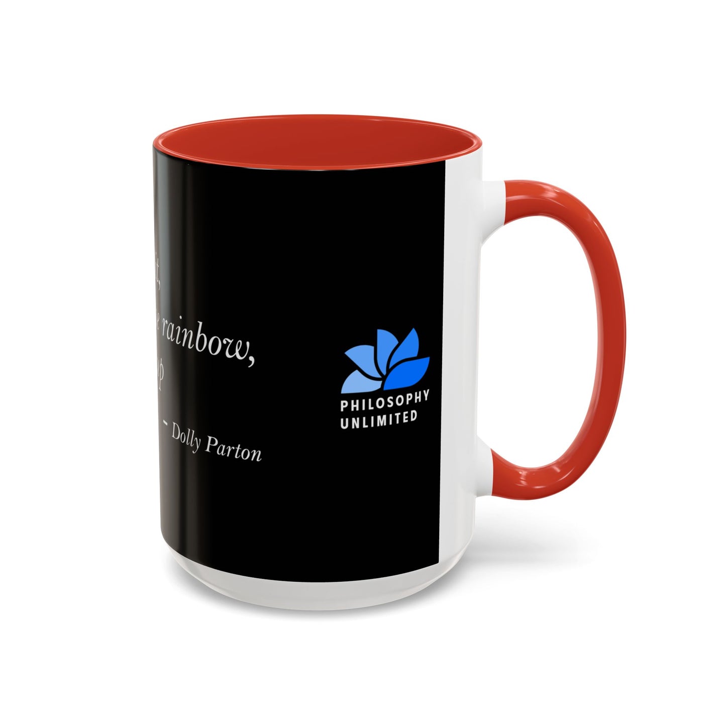 The Storm Is Over Accent™ kaffemugg 11 oz (0,33 L) / 15 oz (0,44 L) (svart tema): Dolly Parton Citat