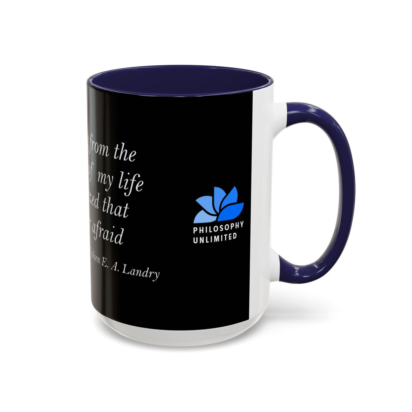 The Storm Is Over Accent™ kaffemugg 11 oz (0,33 L) / 15 oz (0,44 L) (svart tema): Fabien Landry Citat