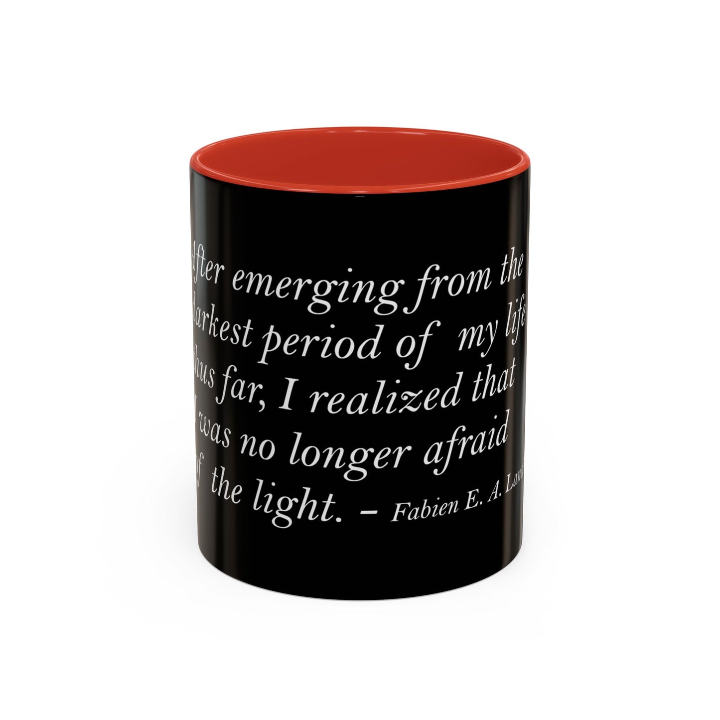 The Storm Is Over Accent™ kaffemugg 11 oz (0,33 L) / 15 oz (0,44 L) (svart tema): Fabien Landry Citat