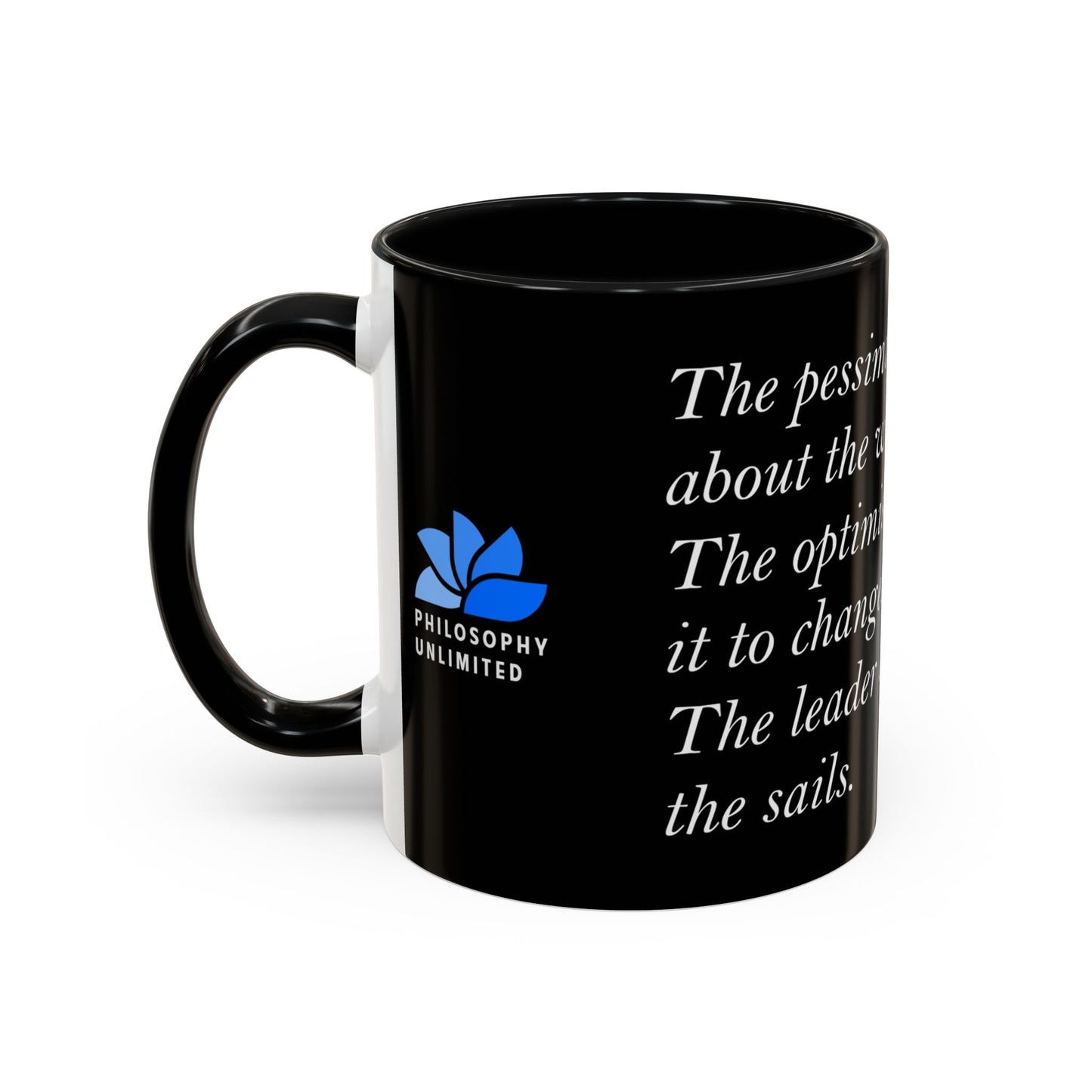 The Storm Is Over Accent™ kaffemugg 11 oz (0,33 L) / 15 oz (0,44 L) (svart tema): John Maxwell Citat