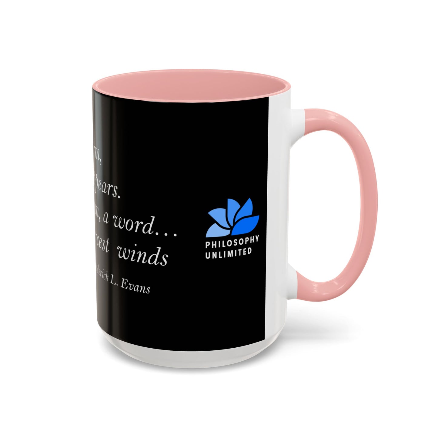 The Storm Is Over Accent™ Kaffekrus 11 oz (0,33 l) / 15 oz (0,44 l) (Svart Tema): Roderick Evans Quotes