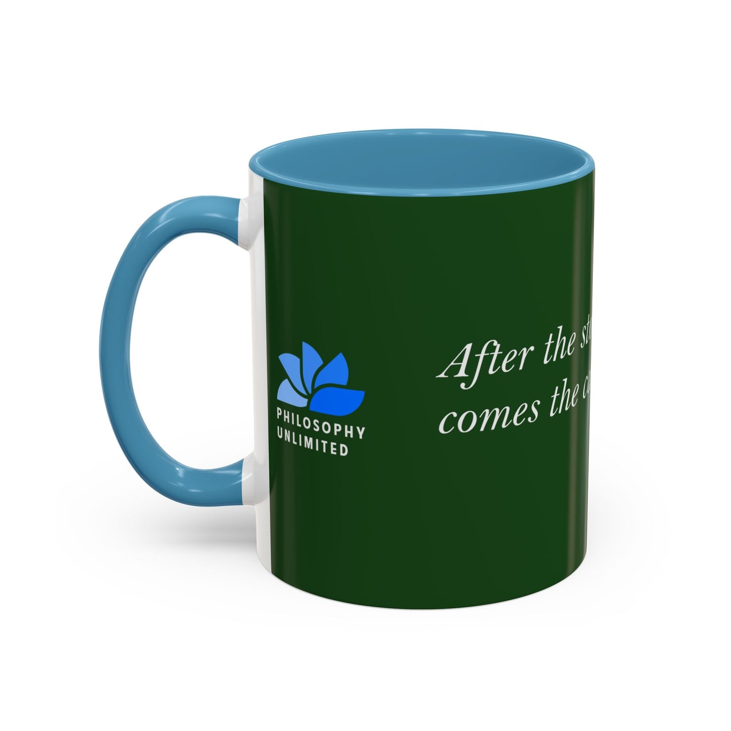 The Storm Is Over Tasse à café Accent™ 11 oz (0,33 L) / 15 oz (0,44 L) (thème vert) : citations de Matthew Henry