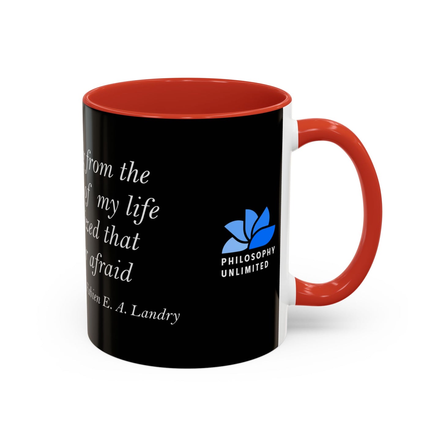 The Storm Is Over Accent™ kaffemugg 11 oz (0,33 L) / 15 oz (0,44 L) (svart tema): Fabien Landry Citat