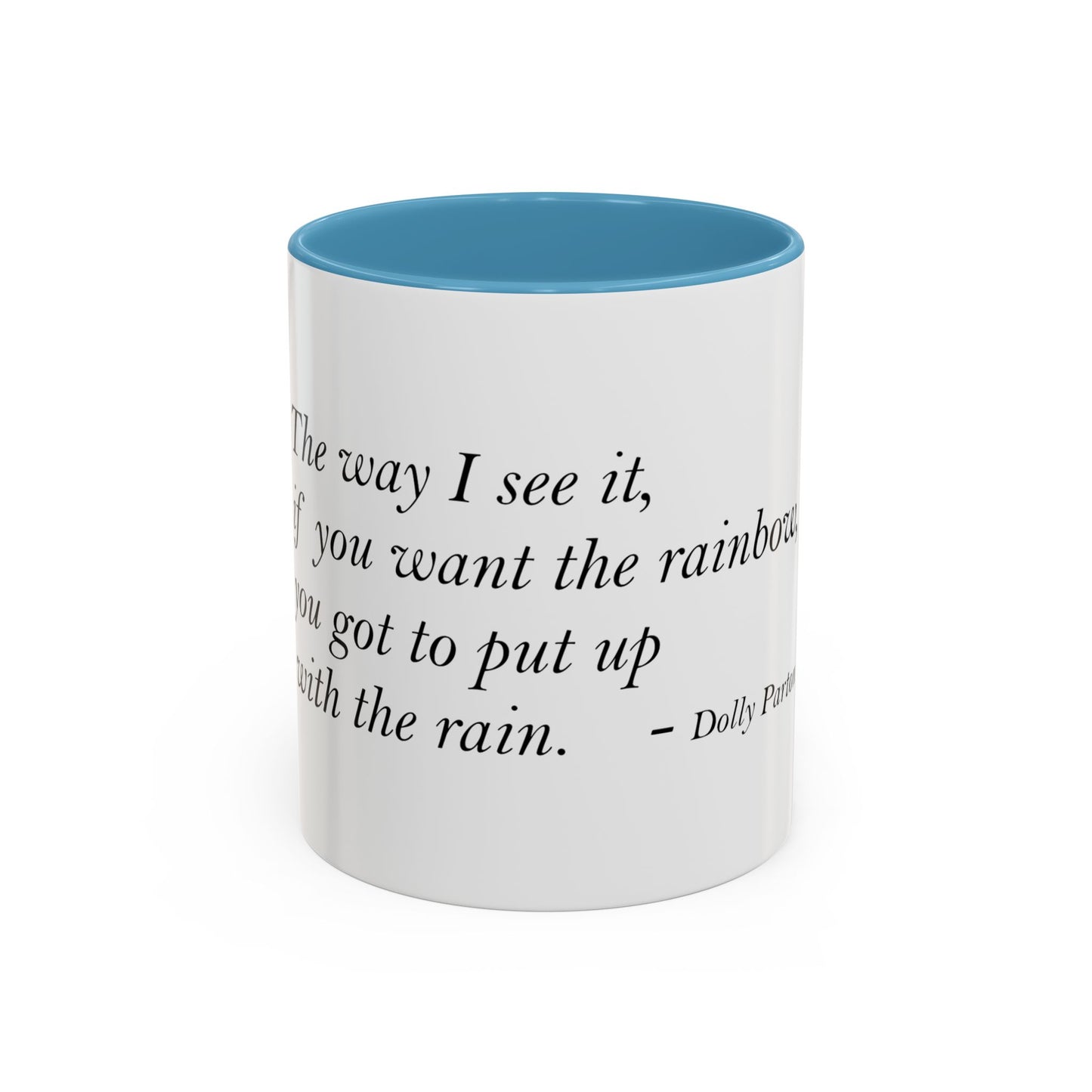 The Storm Is Over Accent™ kaffemugg 11 oz (0,33 L) / 15 oz (0,44 L) (vitt tema): Dolly Parton Citat