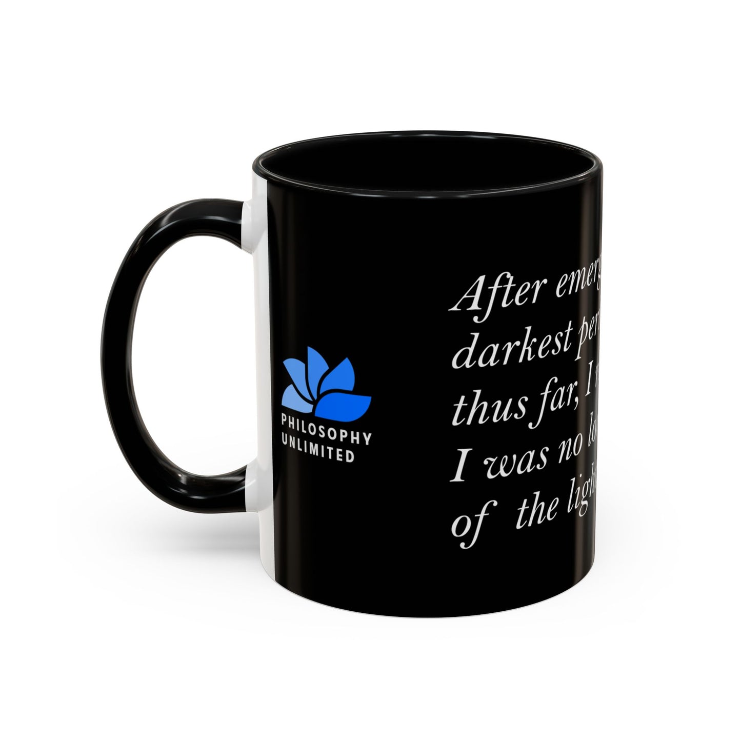 The Storm Is Over Accent™ kaffemugg 11 oz (0,33 L) / 15 oz (0,44 L) (svart tema): Fabien Landry Citat