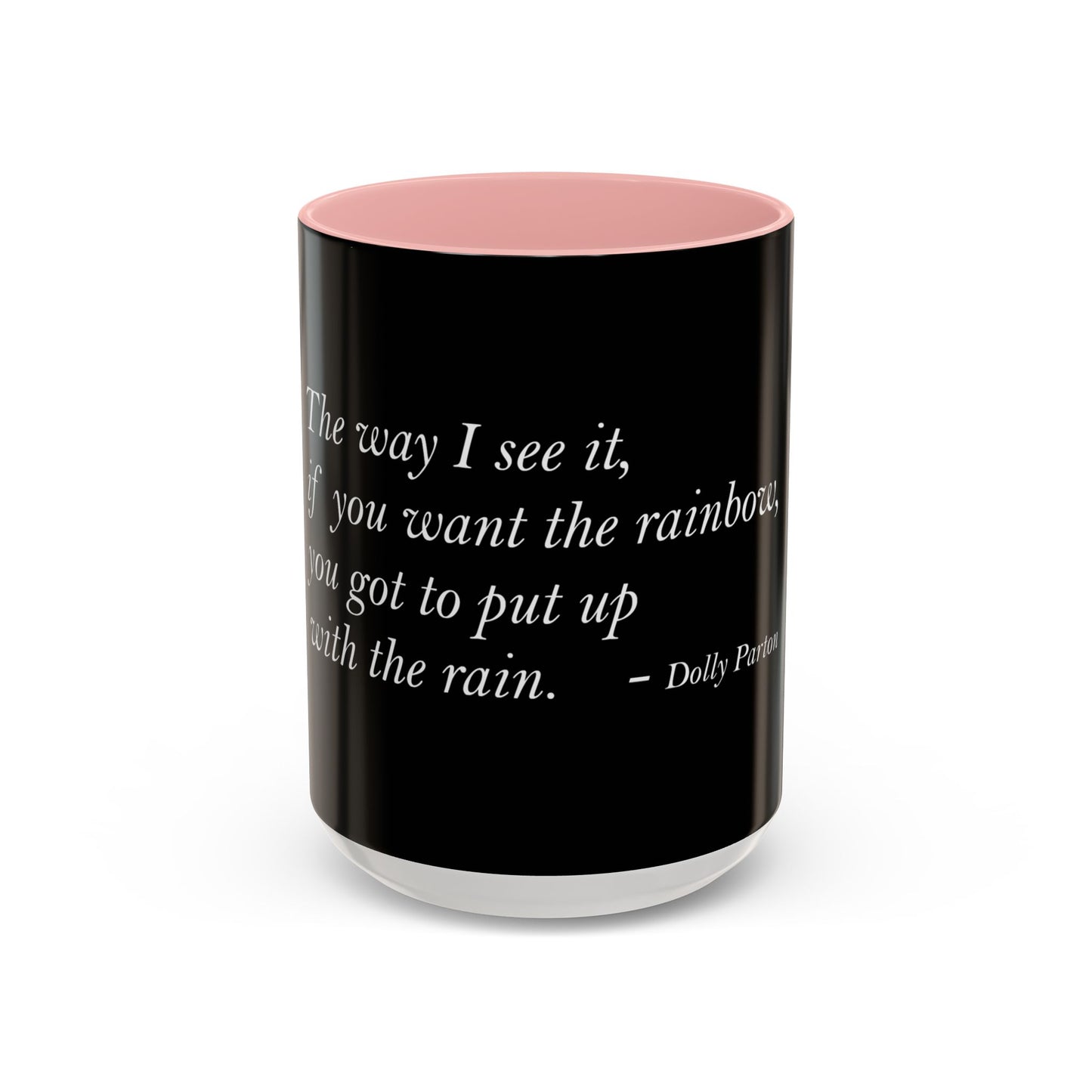 The Storm Is Over Accent™ kaffemugg 11 oz (0,33 L) / 15 oz (0,44 L) (svart tema): Dolly Parton Citat